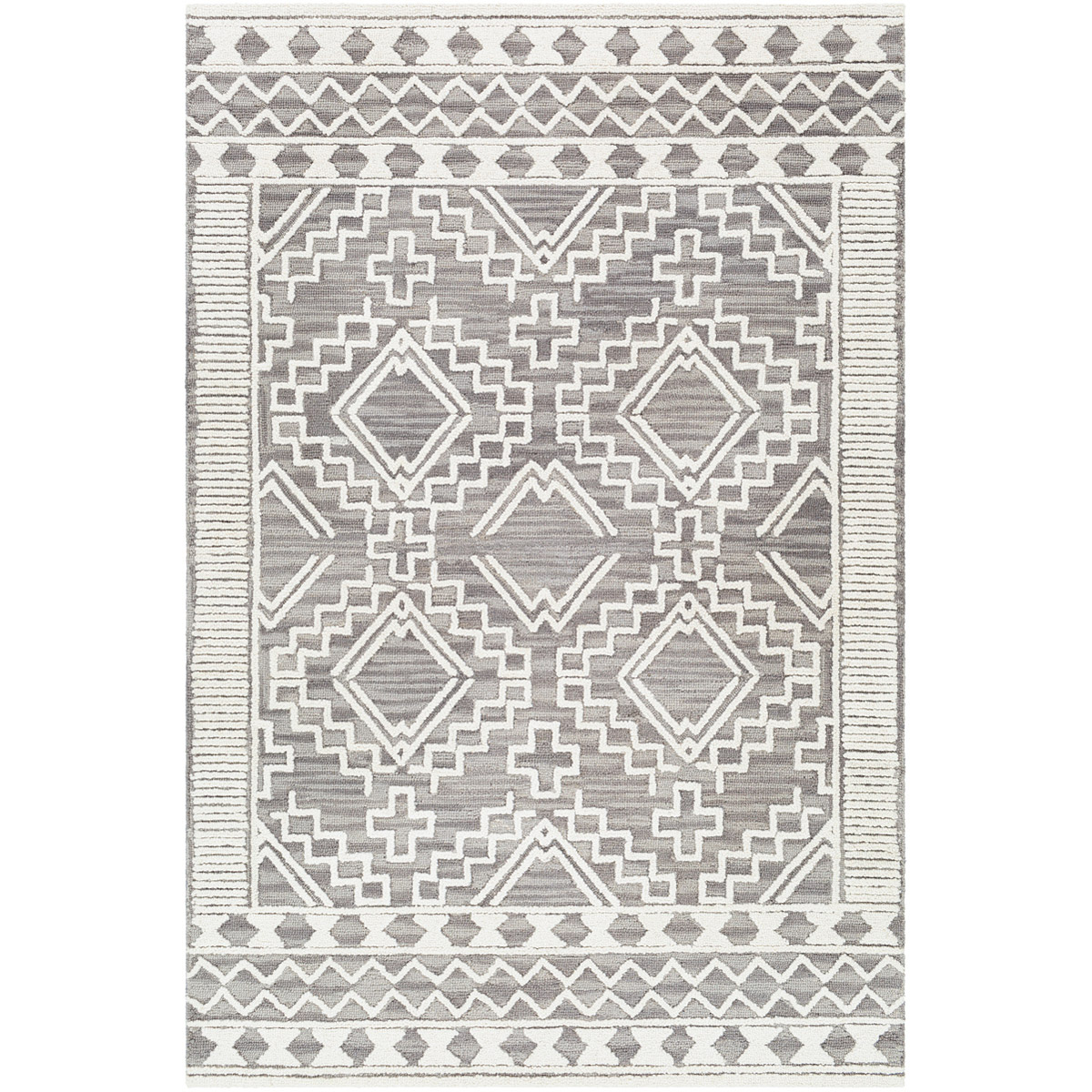 Izmir 36 X 24 inch Charcoal/Light Gray/Ivory Rugs