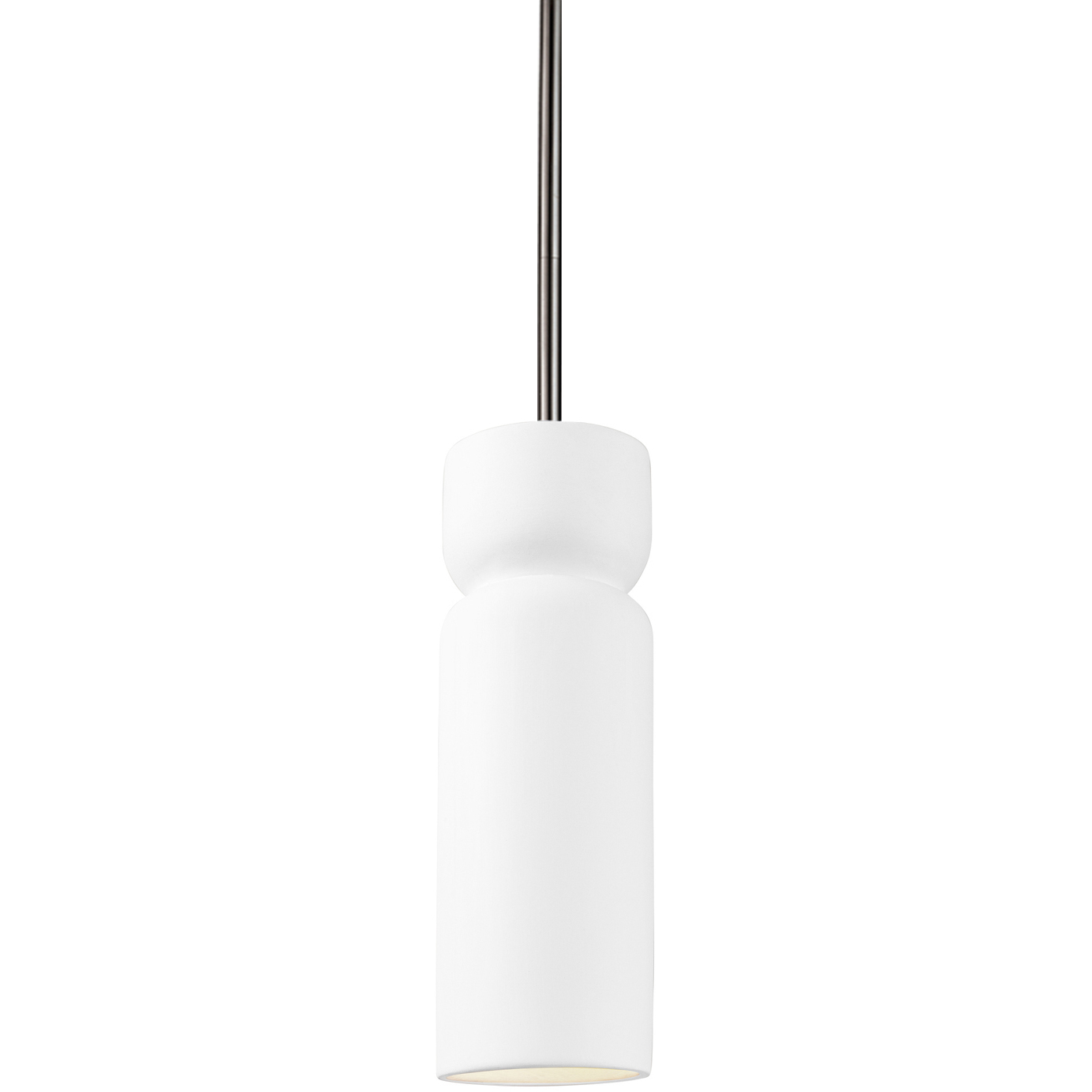 Radiance LED 3.5 inch Gloss White Pendant Ceiling Light in 700 Lm LED, Rigid Stem Kit, Brushed Nickel