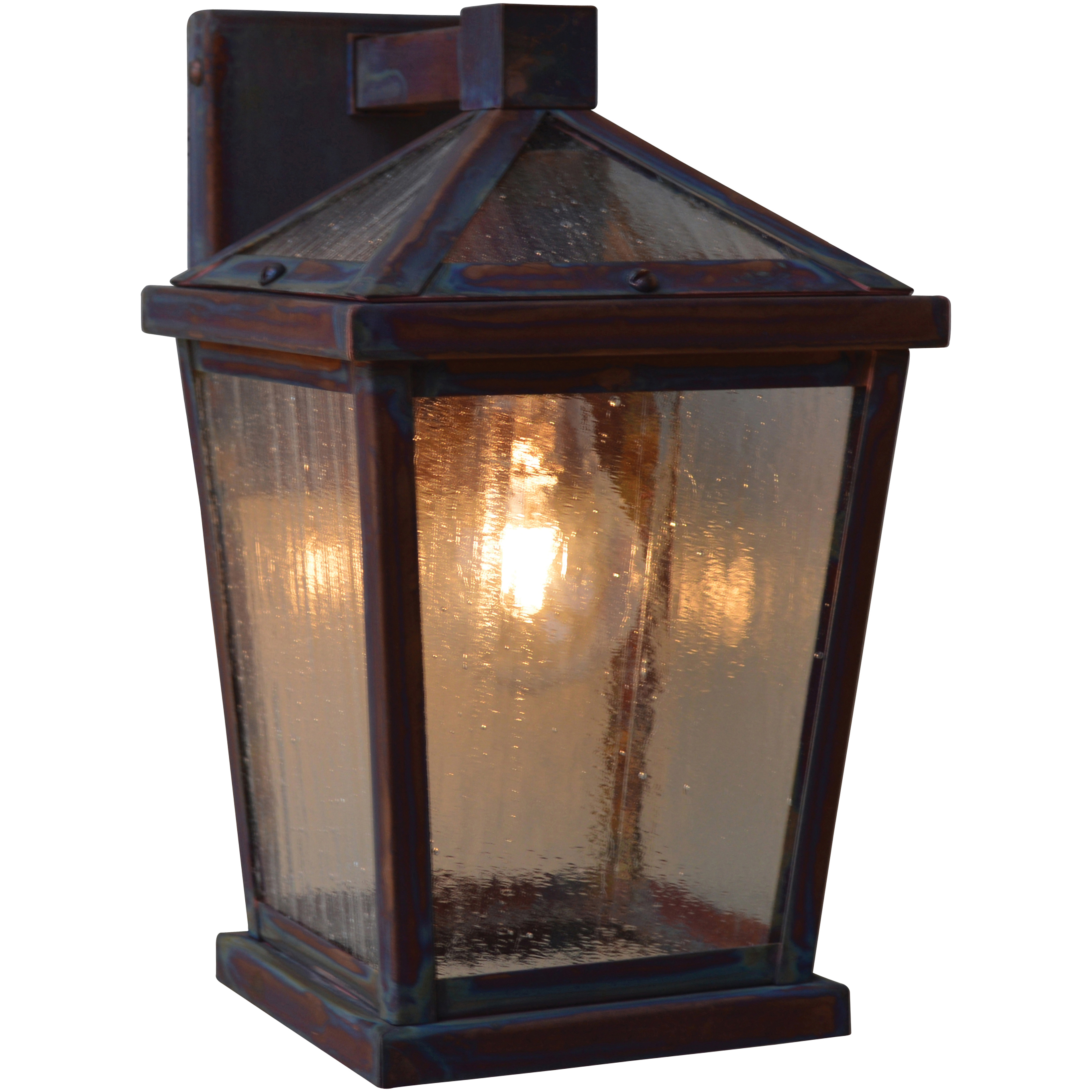 Devonshire 1 Light 10 inch Antique Copper Outdoor Wall Lantern in White Opalescent
