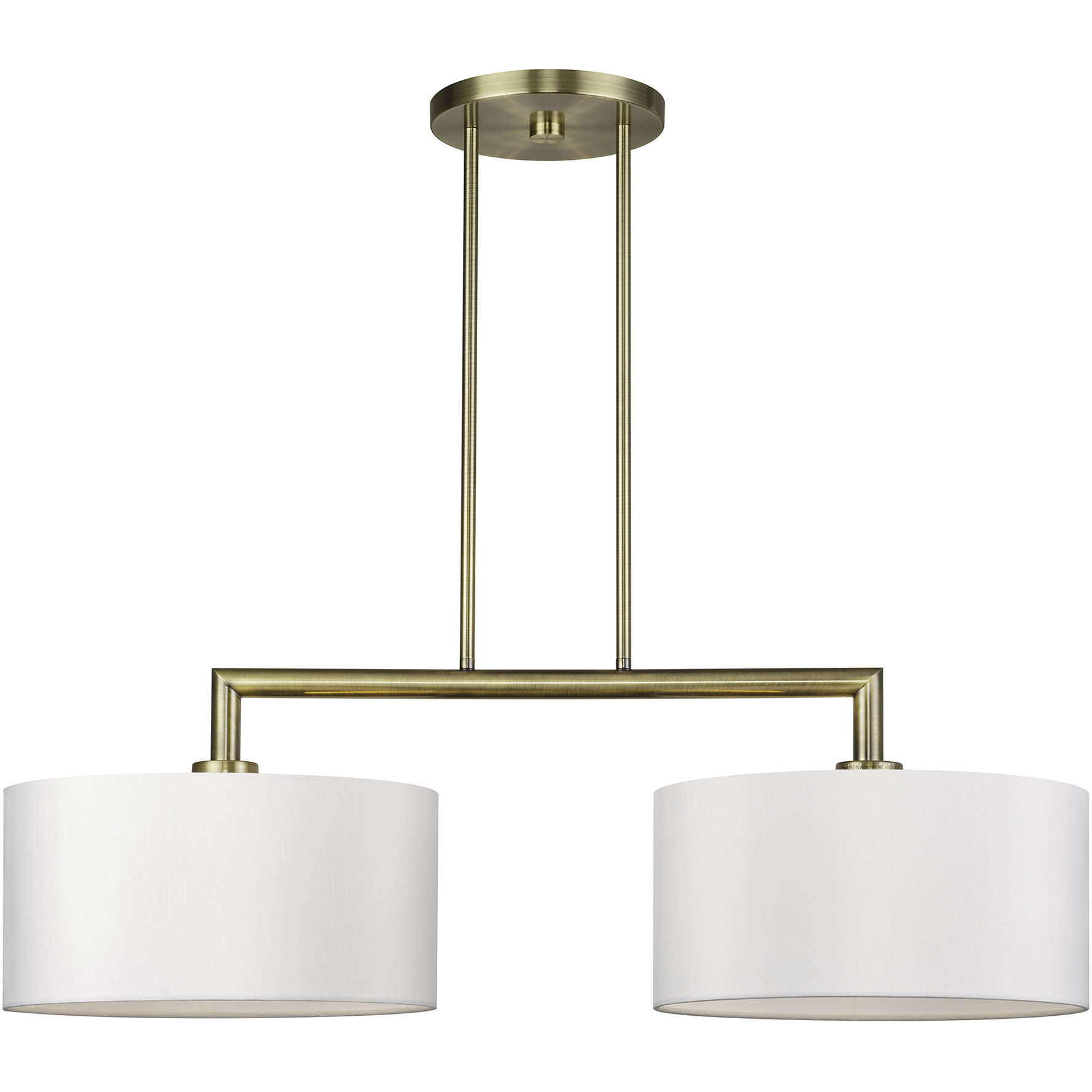 Meridian 2 Light 35 inch Antique Brass Linear Chandelier Ceiling Light, Large