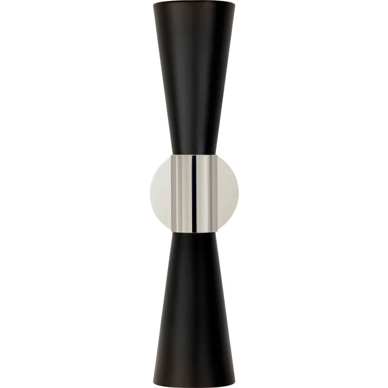 AERIN Clarkson 2 Light 4.5 inch Polished Nickel Narrow Sconce Wall Light in Black, Polished Nickel and Black, Medium