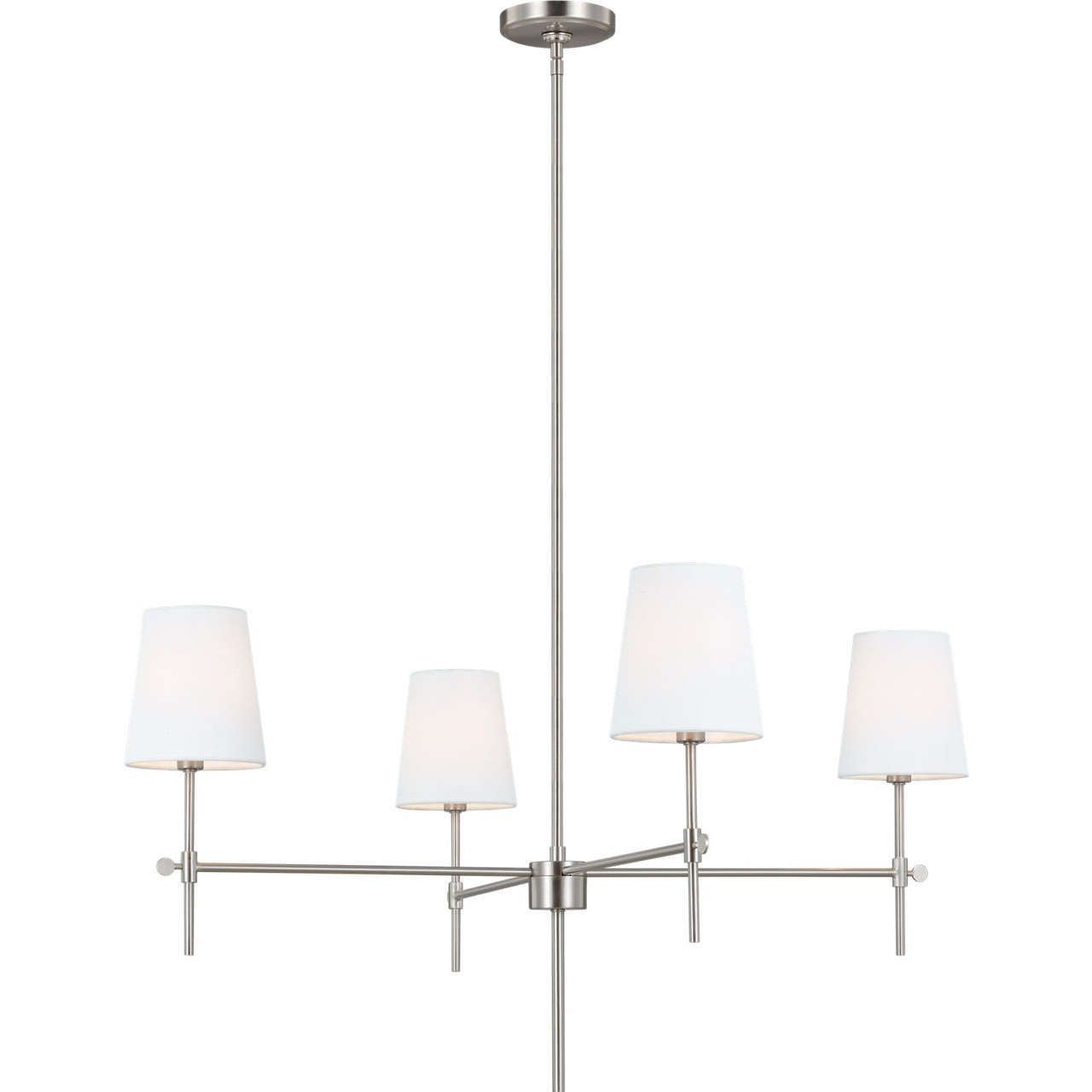 TOB by Thomas O'Brien Baker 4 Light 36 inch Brushed Nickel Chandelier Ceiling Light