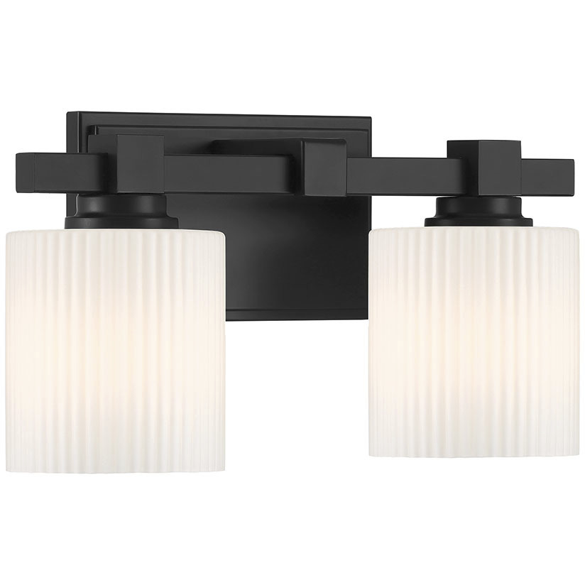 Abelson 2 Light 14 inch Matte Black Bathroom Vanity Light Wall Light