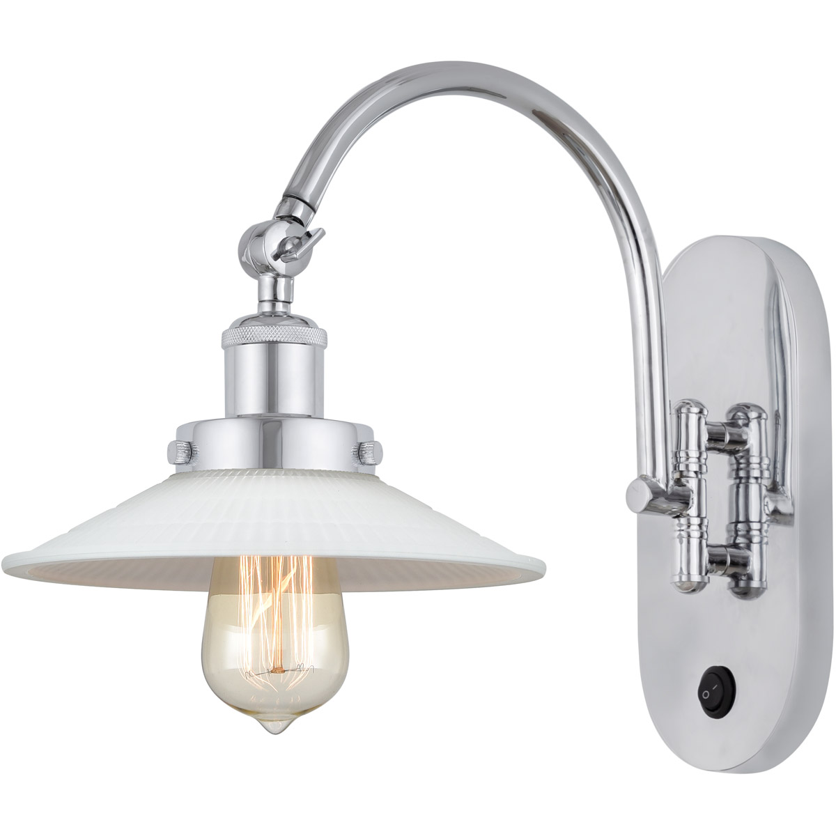 Franklin Restoration Halophane LED 9 inch Polished Chrome Sconce Wall Light