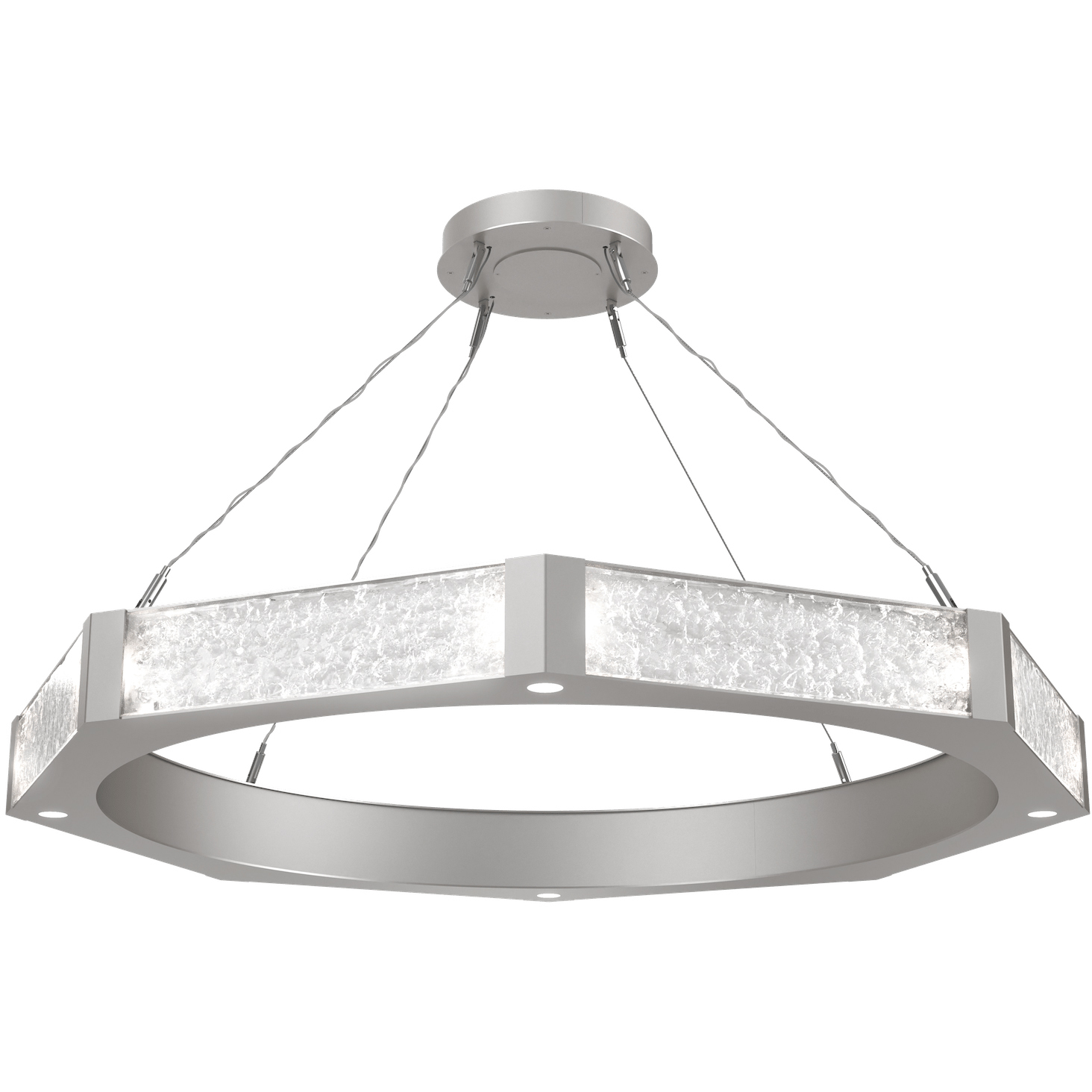 Glacier LED 48.2 inch Beige Silver Chandelier Ceiling Light, Single Tier