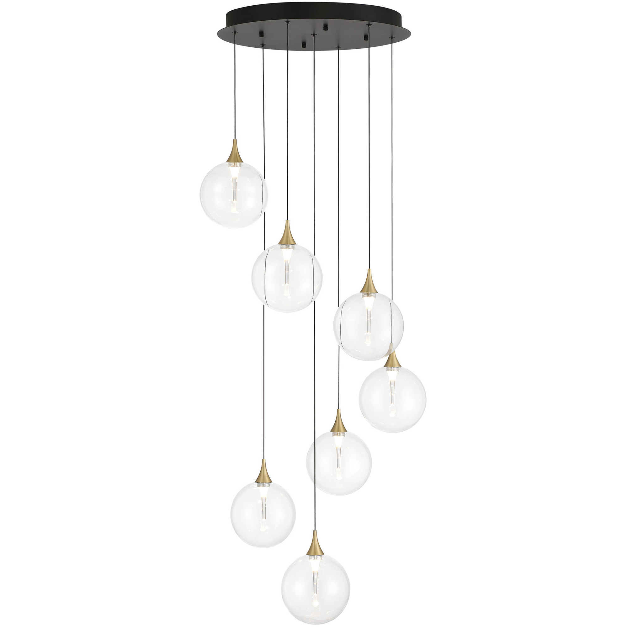 Iissa 7 Light 21 inch Gold Chandelier Ceiling Light in Clear