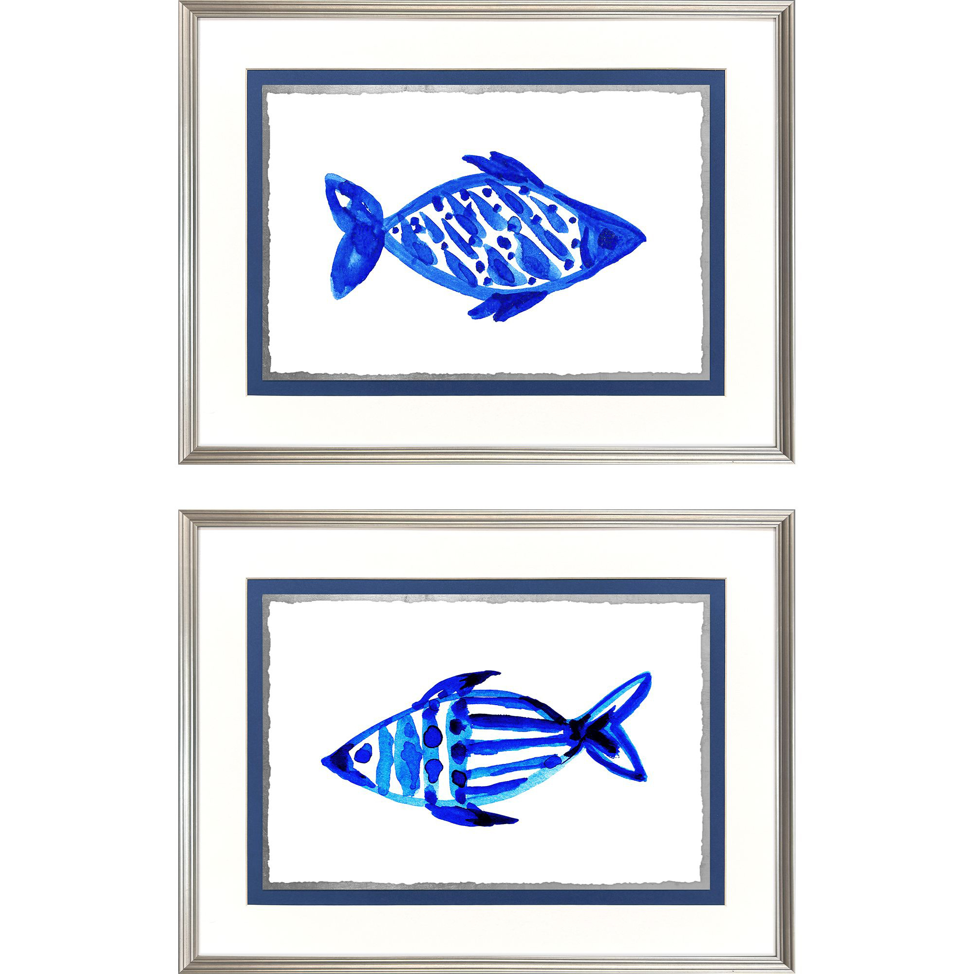 Reef Fish Blue and Metallic Framed Art