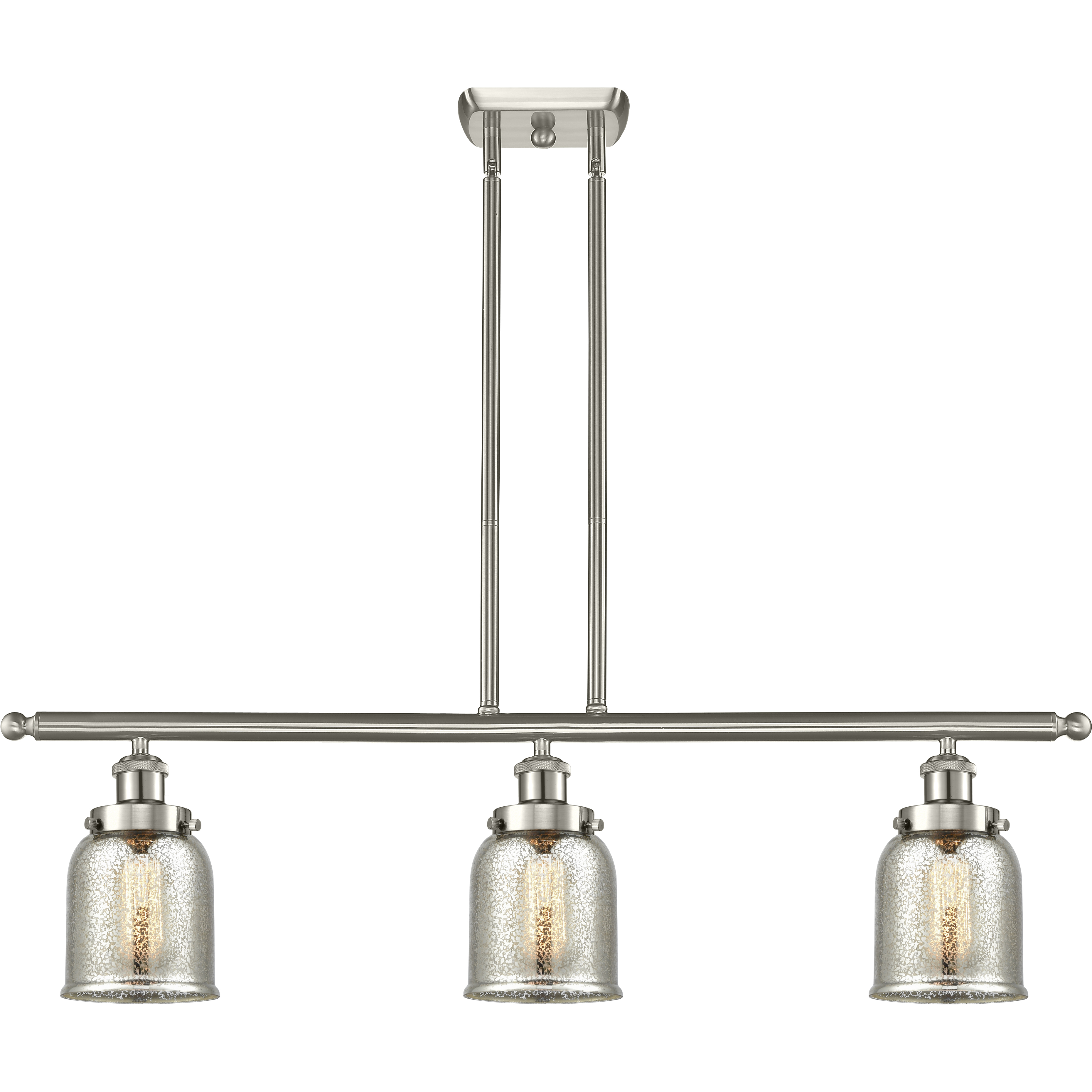 Small Bell 3 Light 36 inch Satin Nickel Island Light Ceiling Light, Ballston