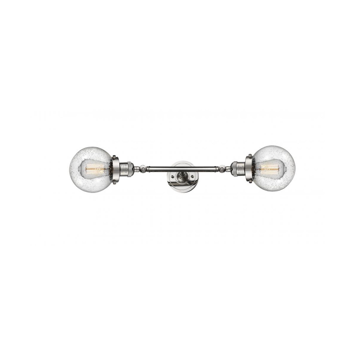 Franklin Restoration Beacon LED 6 inch Polished Nickel Bath Vanity Light Wall Light in Seedy Glass, Franklin Restoration