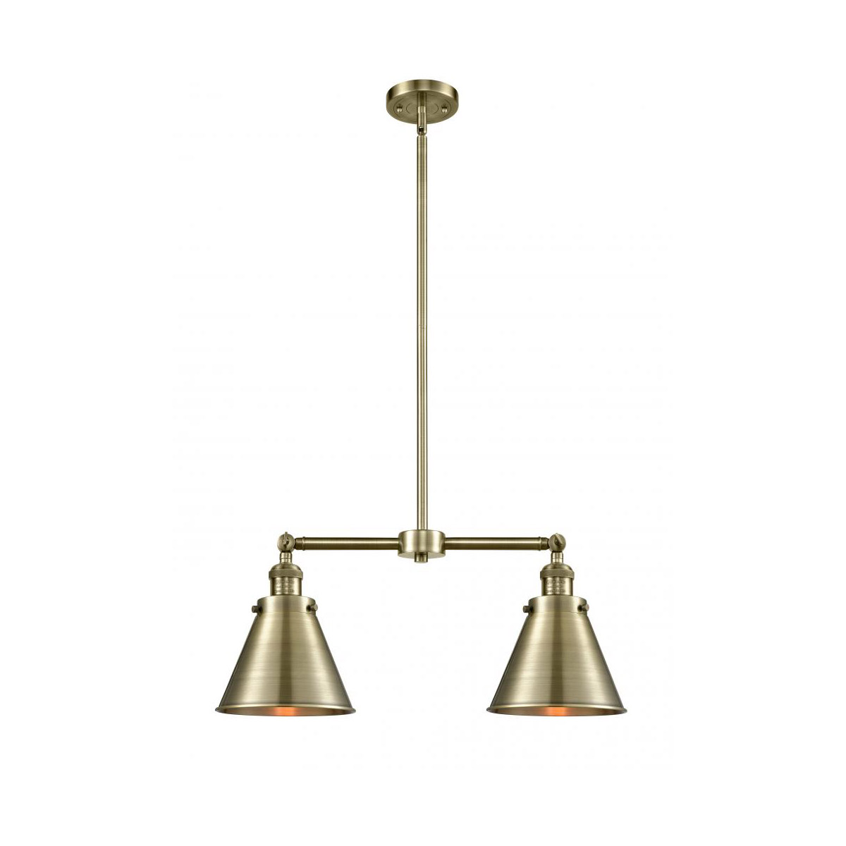 Franklin Restoration Appalachian 2 Light 23 inch Antique Brass Island Light Ceiling Light in Incandescent, Franklin Restoration