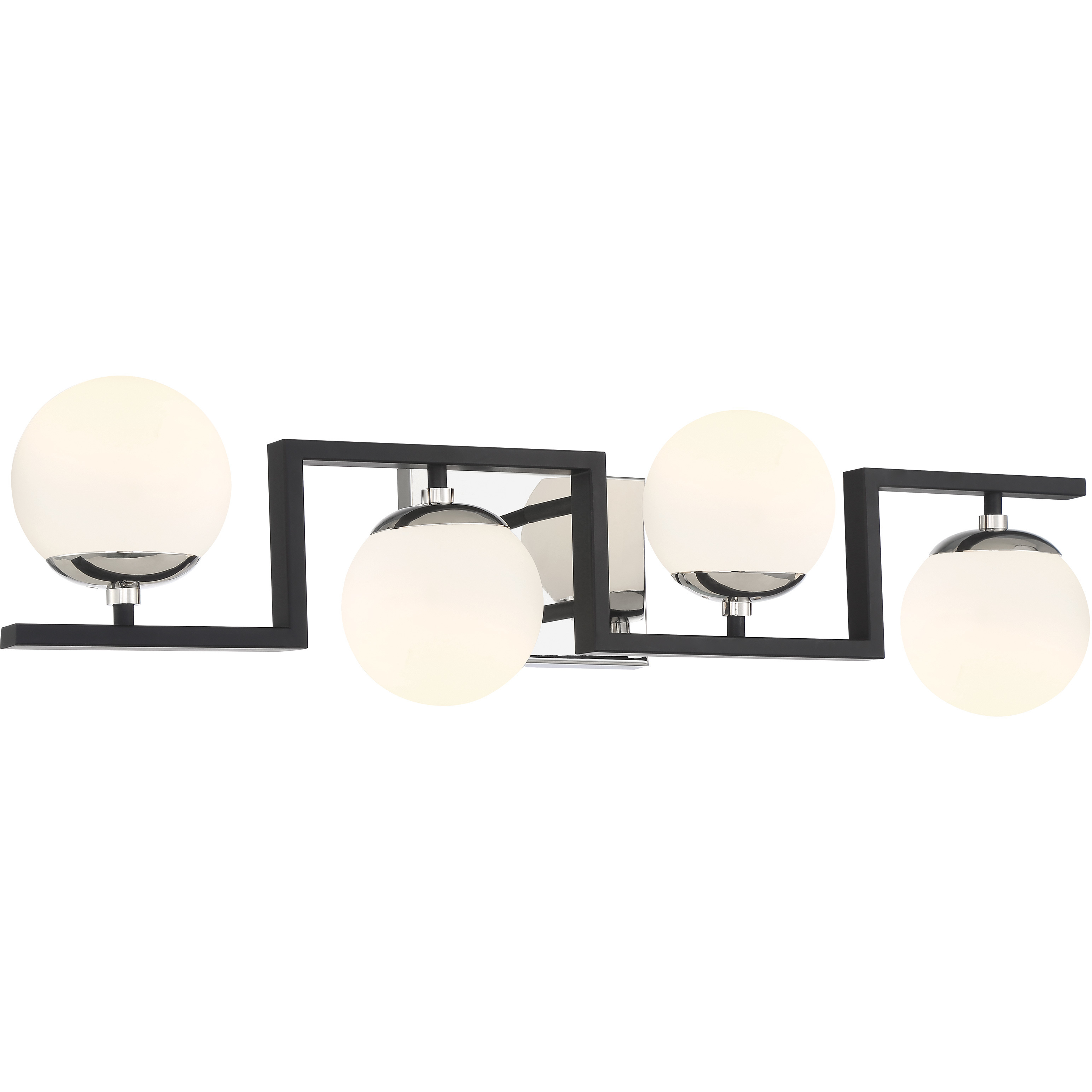 Alluria II 4 Light 31 inch Coal With Polished Nichel High Bath Light Wall Light