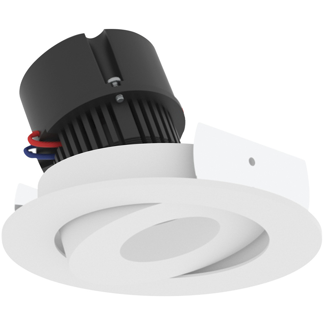 Pearl Warm White LED Round Adjustable Gimbal Retrofit in 4000K, 4" Retrofit