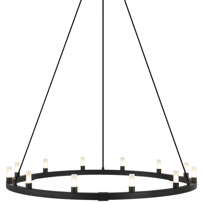 Cascadian 12 Light 39.38 inch Matte Black Chandelier Ceiling Light