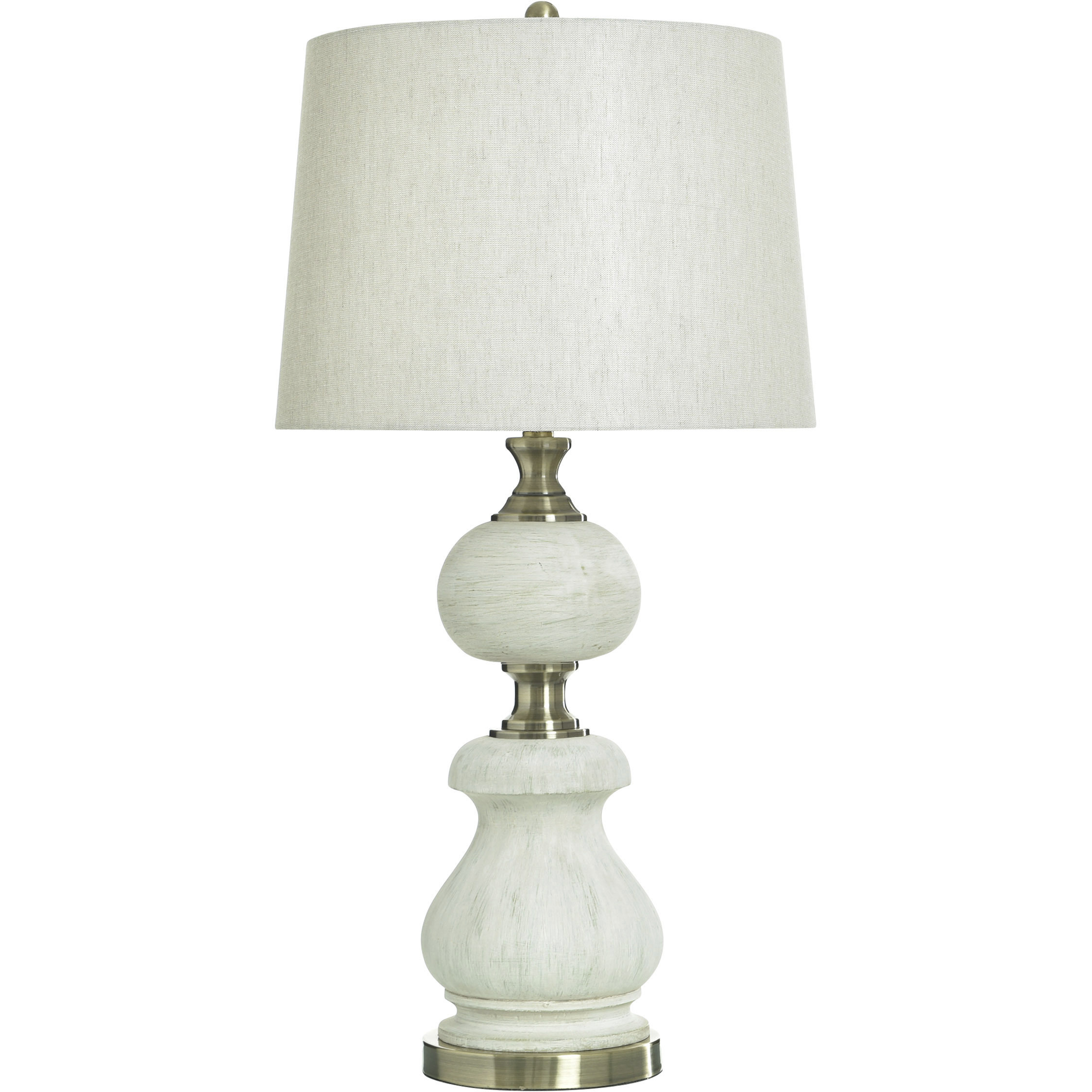 Resin 33.5 inch 60 watt Weathered White and Antique White Gold and Grey Table Lamp Portable Light