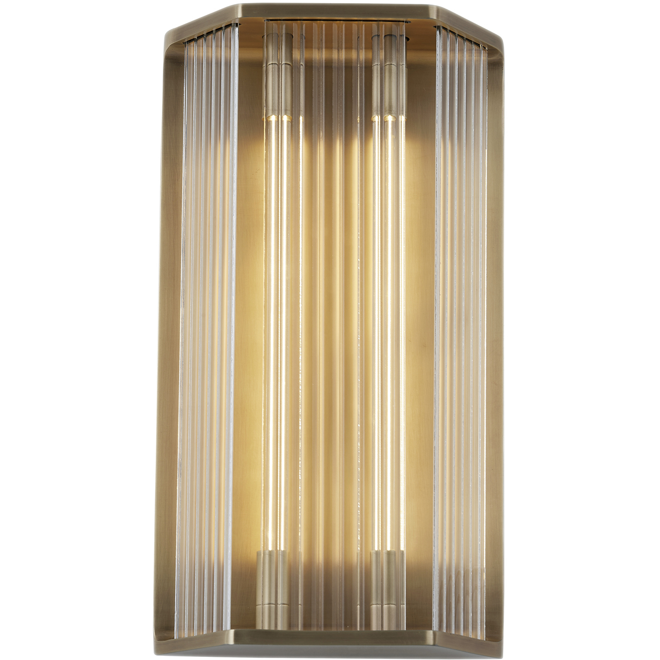 Sabre LED 8.63 inch Ribbed Glass/Vintage Brass ADA Wall/Ceiling Light Wall Light