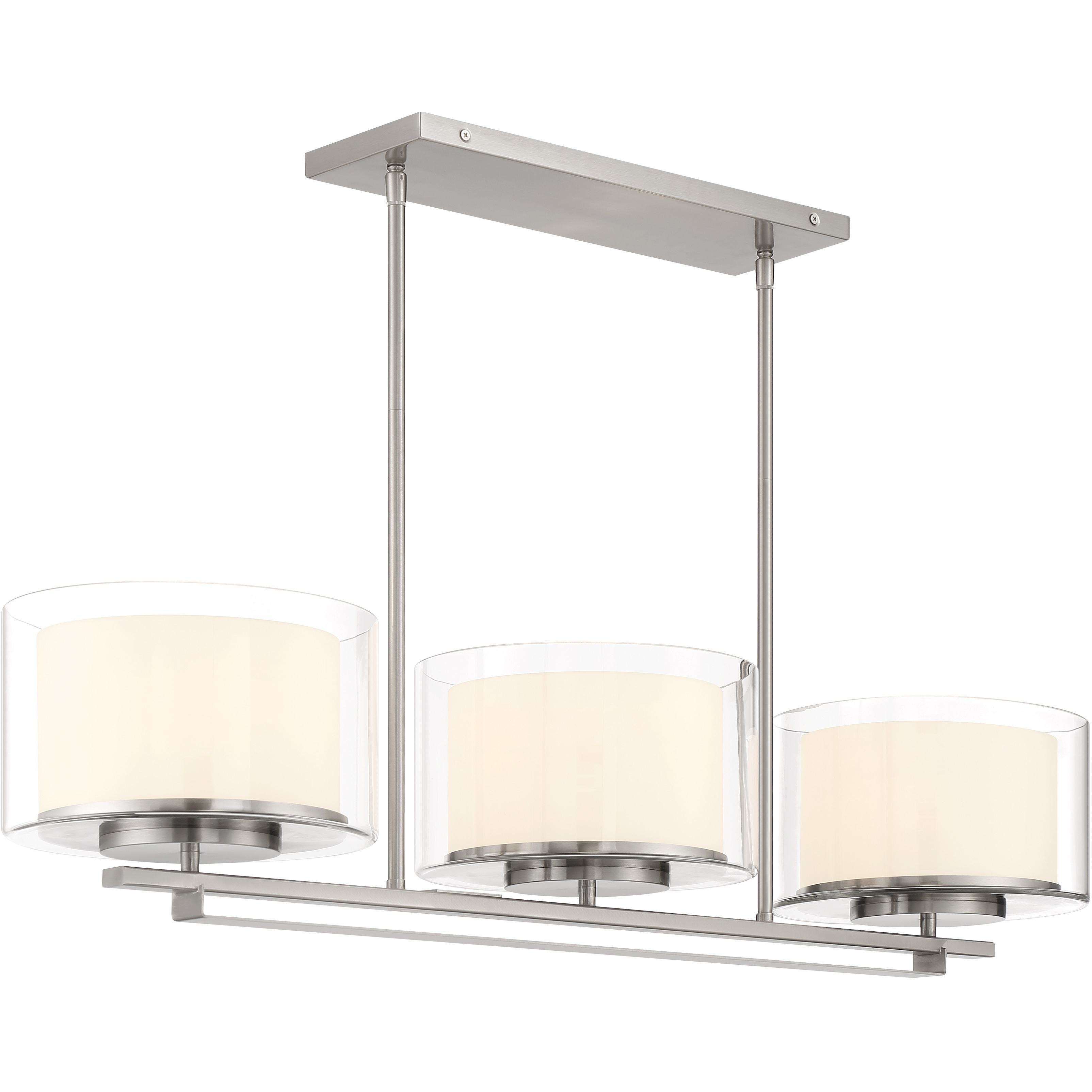 Parsons Studio 3 Light 38 inch Brushed Nickel Island Light Ceiling Light