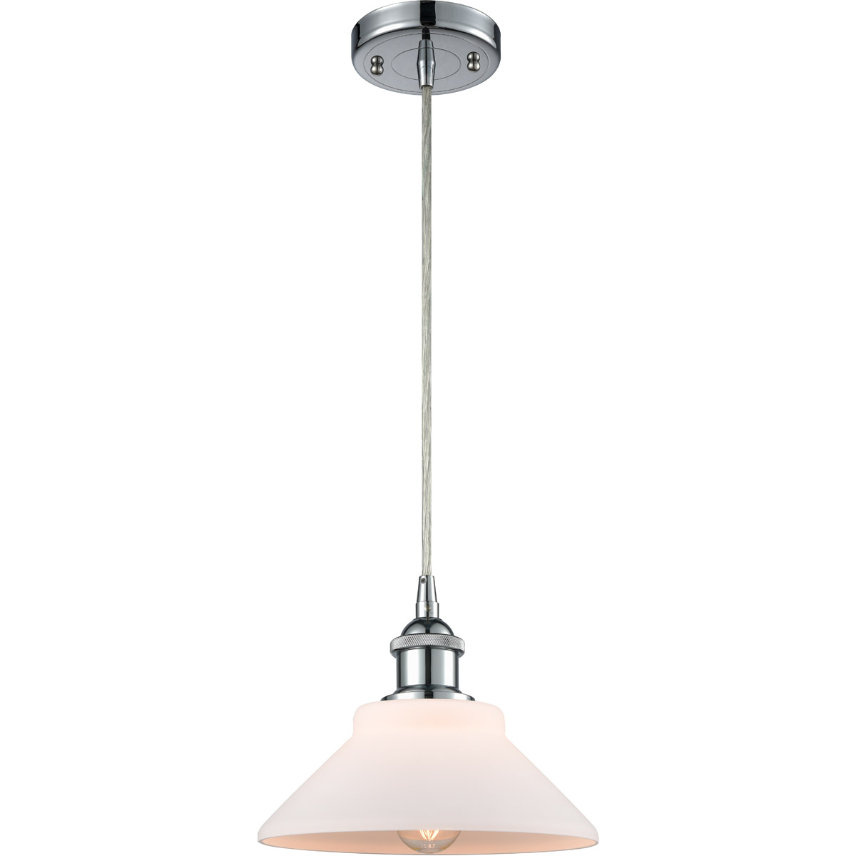 Ballston Orwell 1 Light 8 inch Polished Chrome Mini Pendant Ceiling Light in Matte White Glass, Ballston