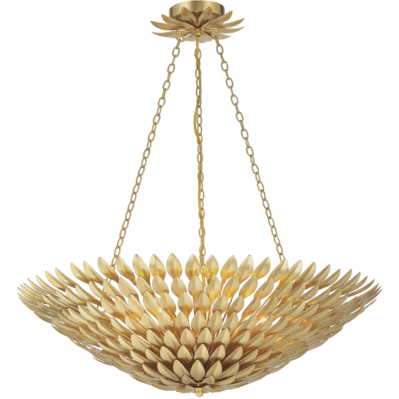 Broche 8 Light 30 inch Antique Gold Chandelier Ceiling Light