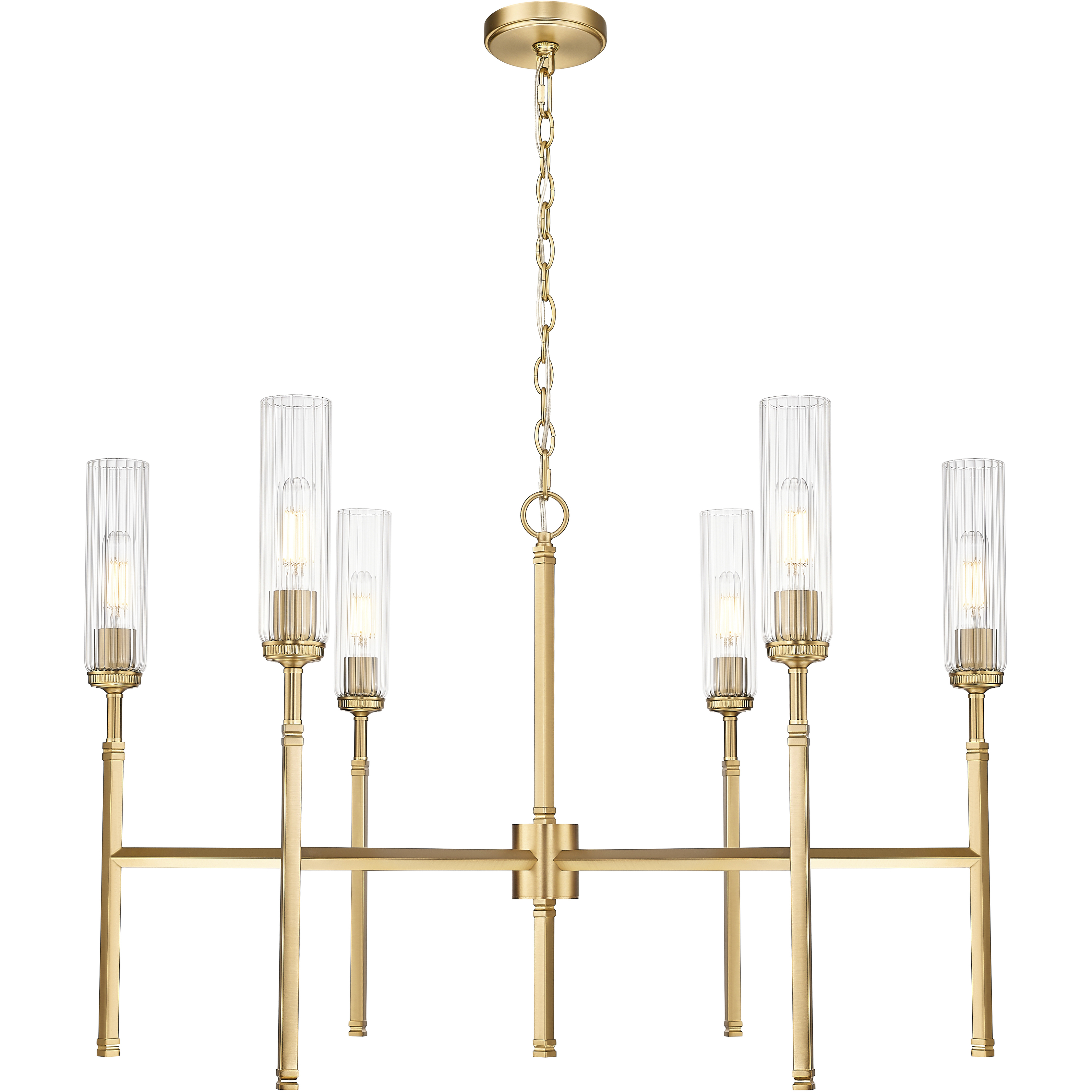Esme 6 Light 38 inch Modern Gold Chandelier Ceiling Light