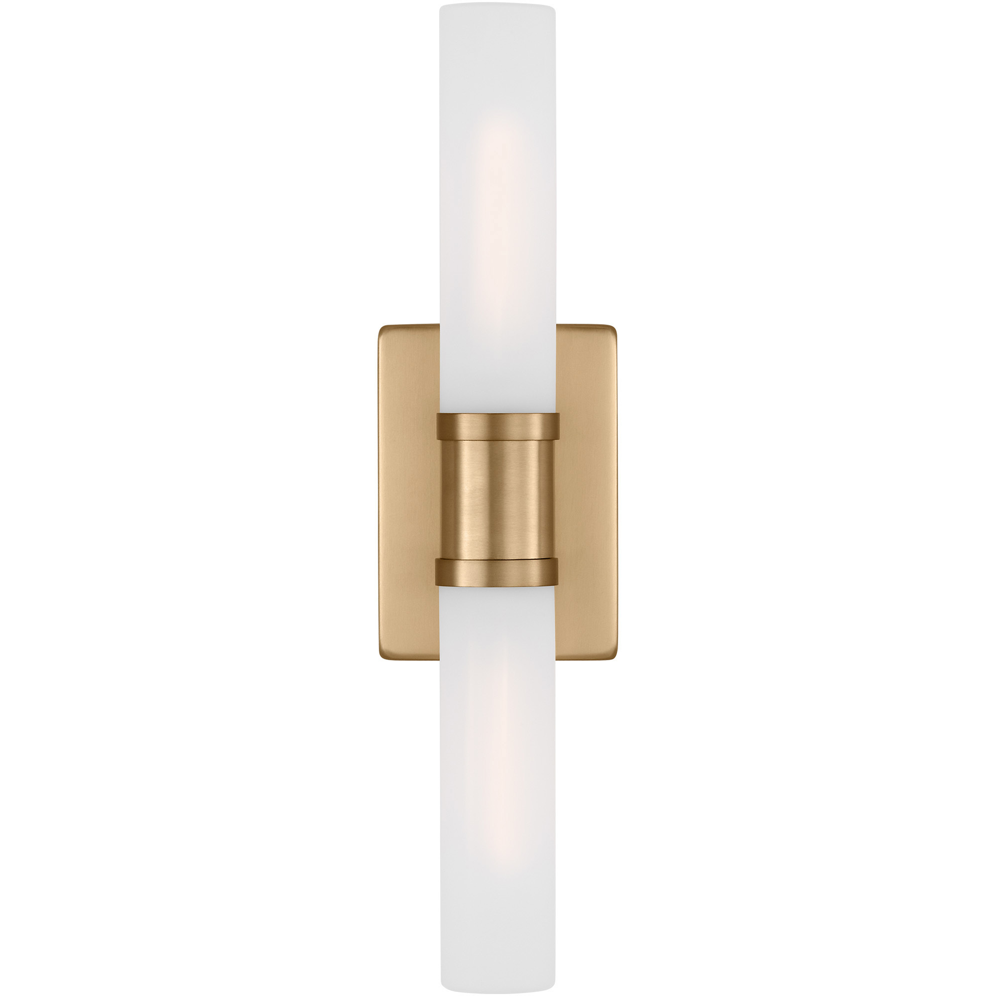 Keaton 2 Light 5 inch Satin Brass Bath Vanity Wall Light in Satin Etched Glass