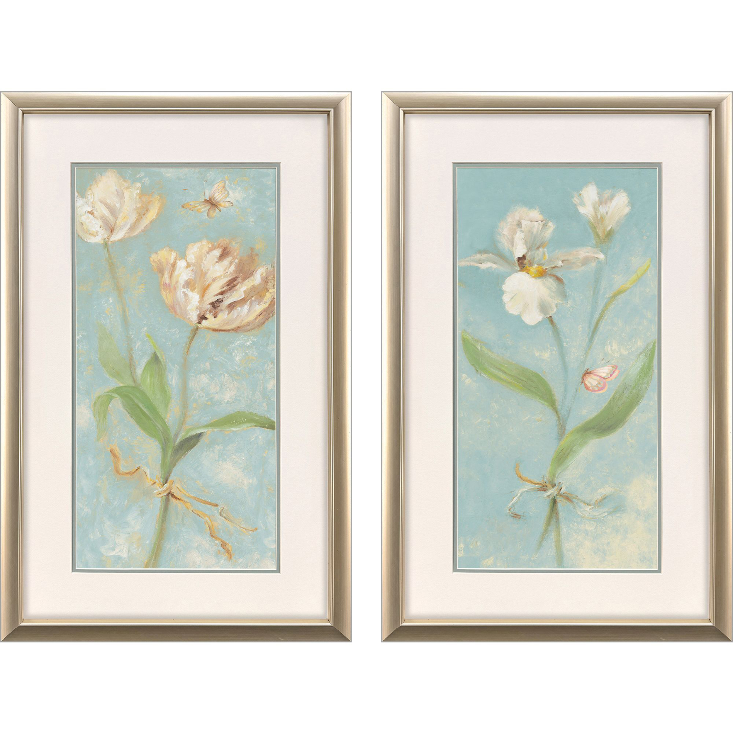 Tulip & Iris Blue and Orange and Green Framed Art, Propac
