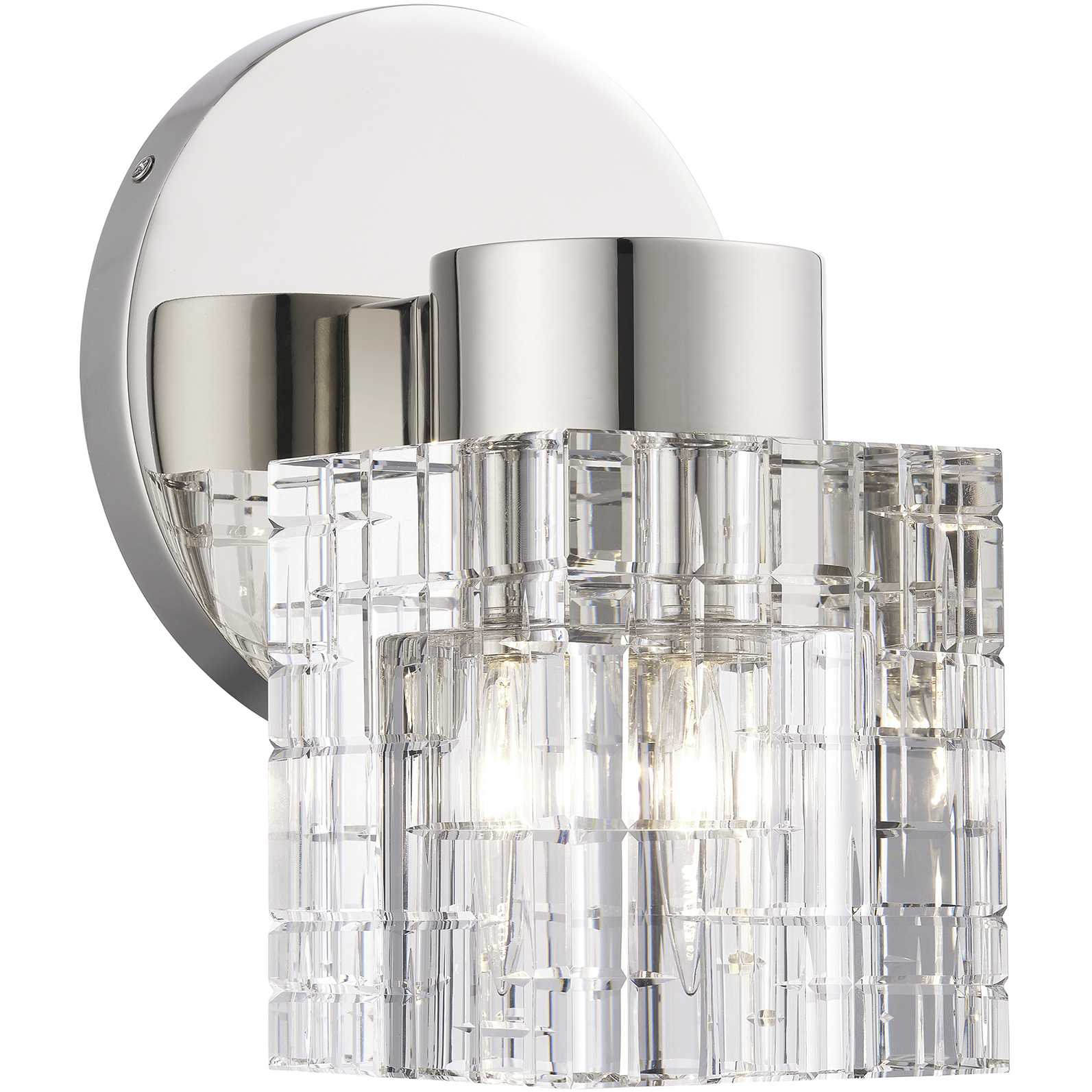 Rotterdam 1 Light 7 inch Polished Nickel Crystal Single Sconce Wall Light