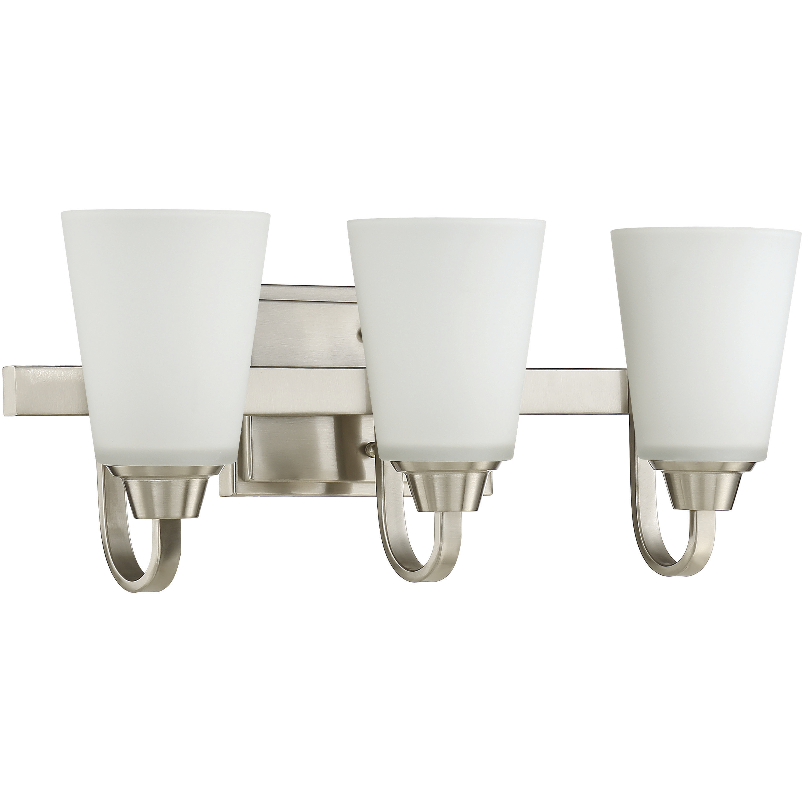 Neighborhood Grace 3 Light 21 inch Brushed Polished Nickel Vanity Light Wall Light in White Frosted Glass, Jeremiah