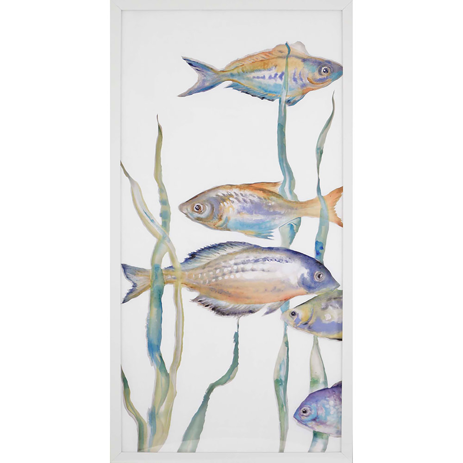 Tropical Paradise Multi and Blue and Orange and White Framed Art, The Studio