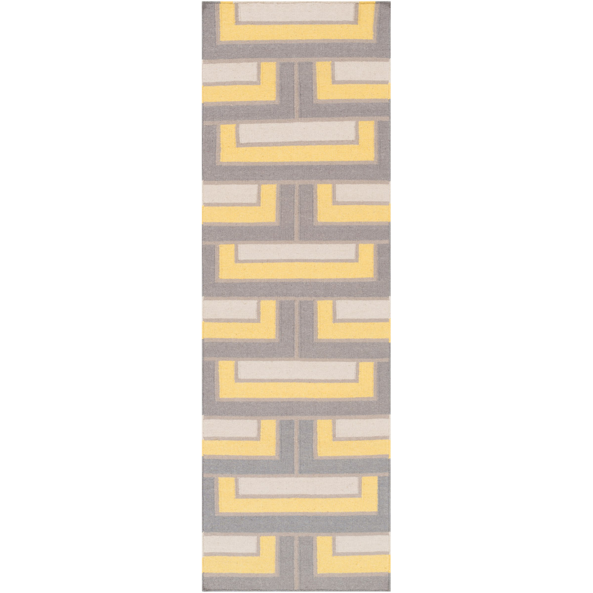 Paddington 36 X 24 inch Bright Yellow, Medium Gray, Light Gray, Khaki Rug