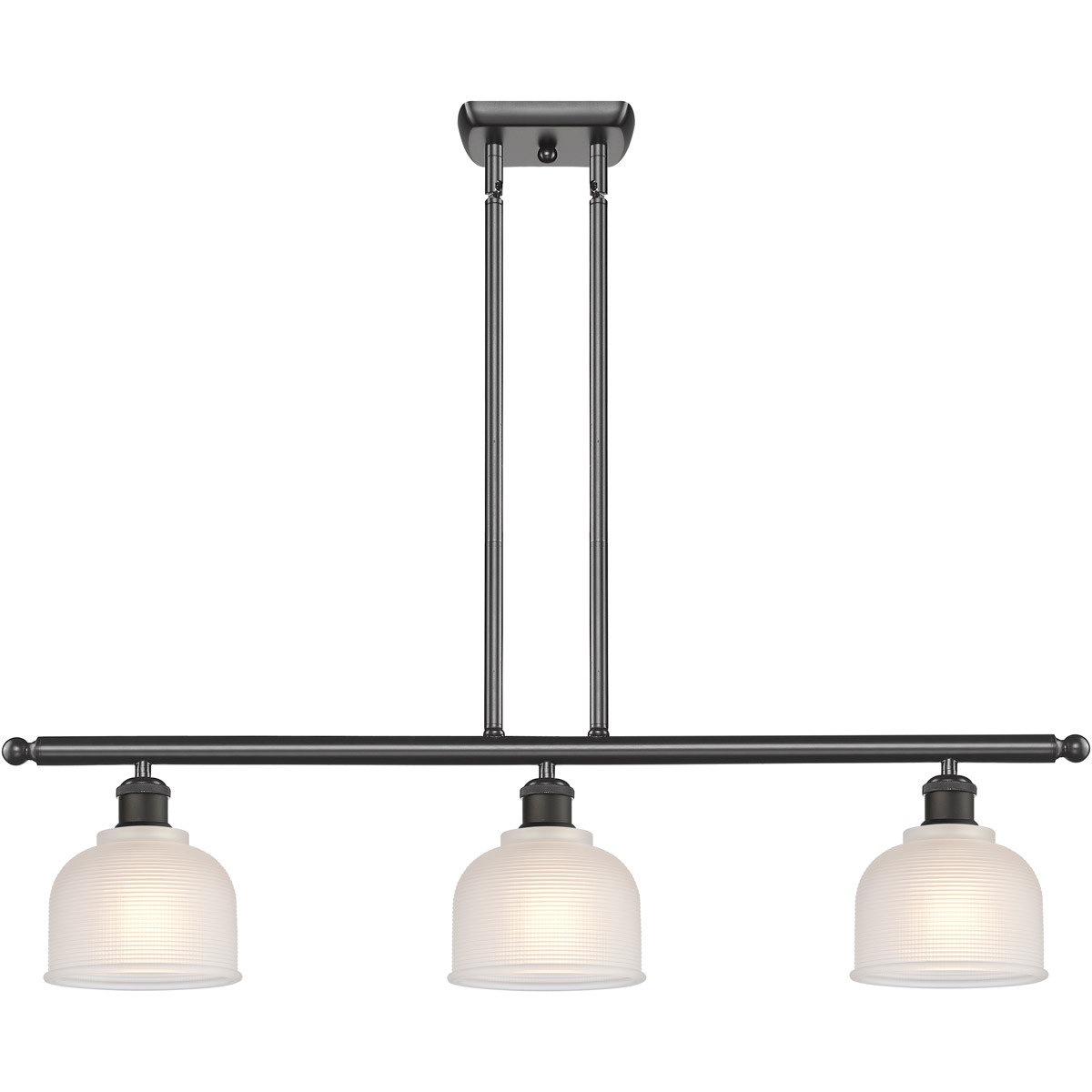 Ballston Dayton LED 36 inch Oil Rubbed Bronze Island Light Ceiling Light in White Glass, Ballston