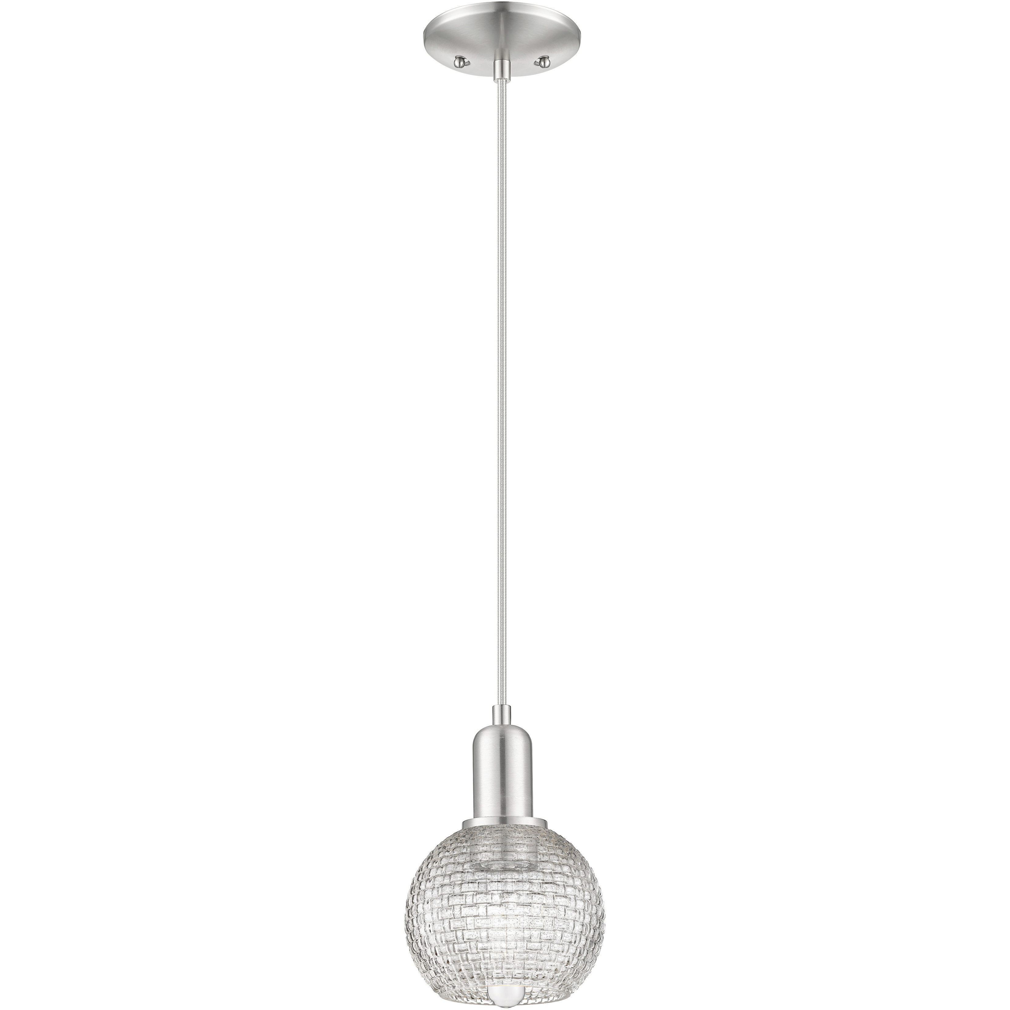 Arcadia Athens 1 Light 5.88 inch Brushed Satin Nickel Mini Pendant Ceiling Light