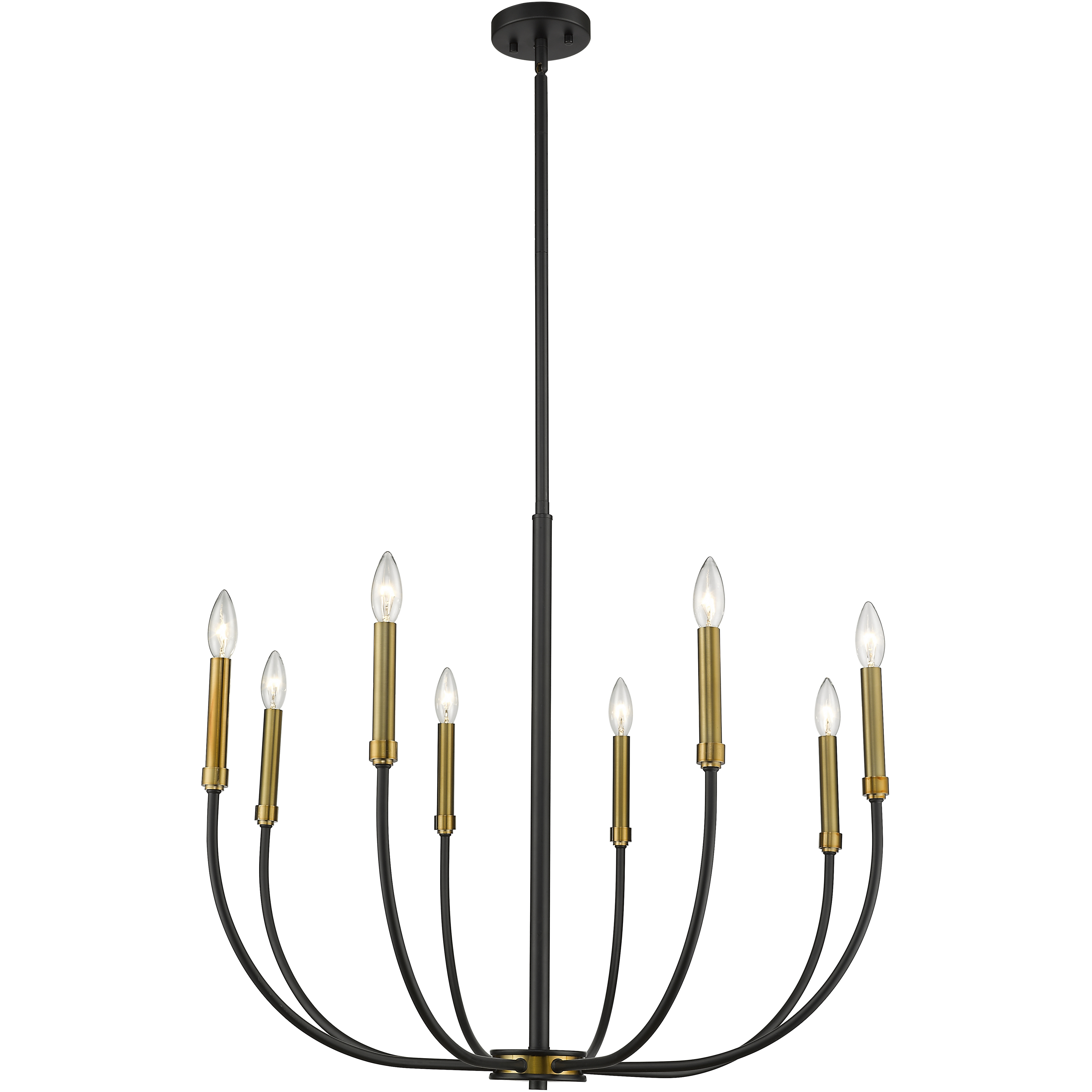 Haylie 8 Light 32.5 inch Matte Black and Olde Brass Chandelier Ceiling Light