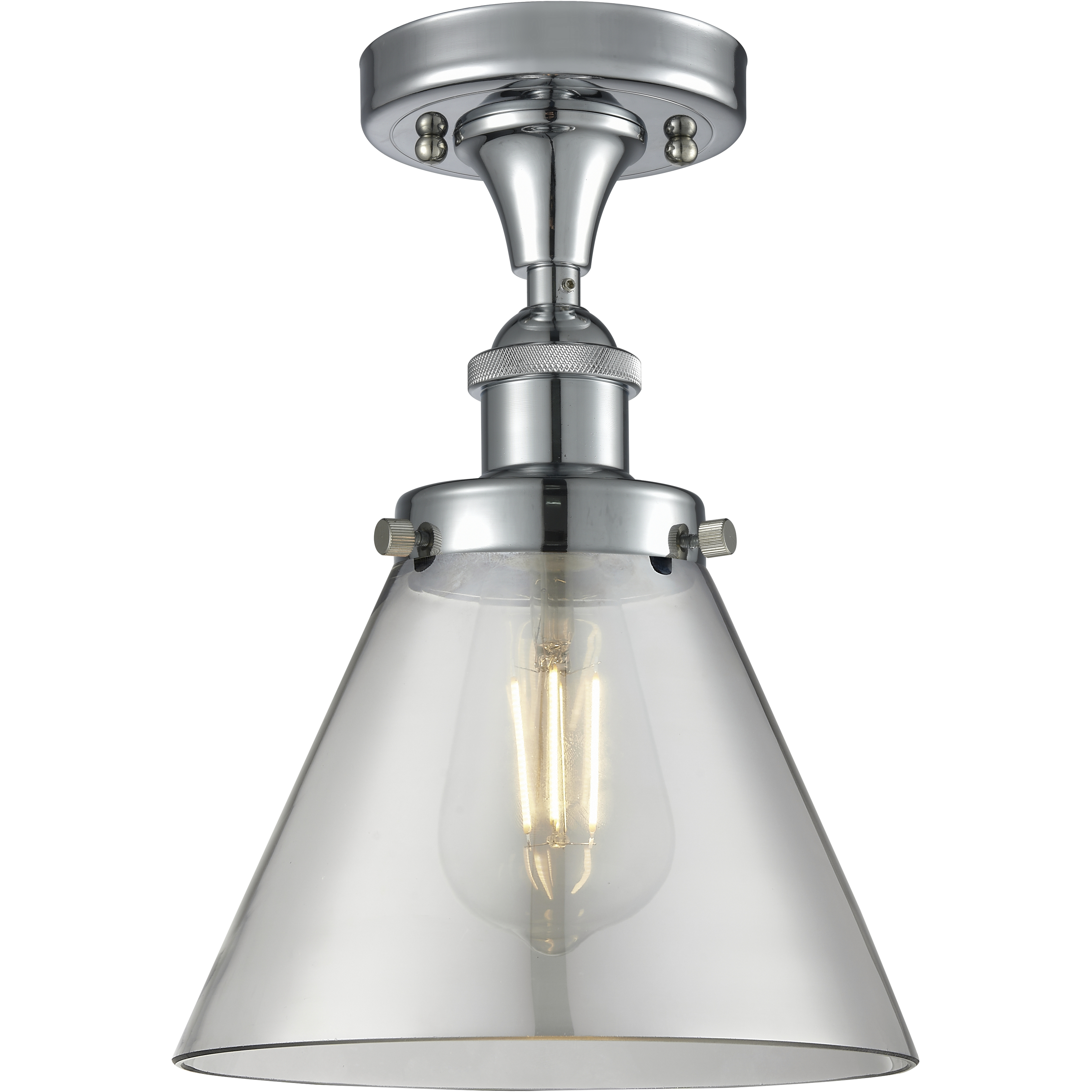 Cone 1 Light 7.75 inch Polished Chrome Semi-Flush Mount Ceiling Light