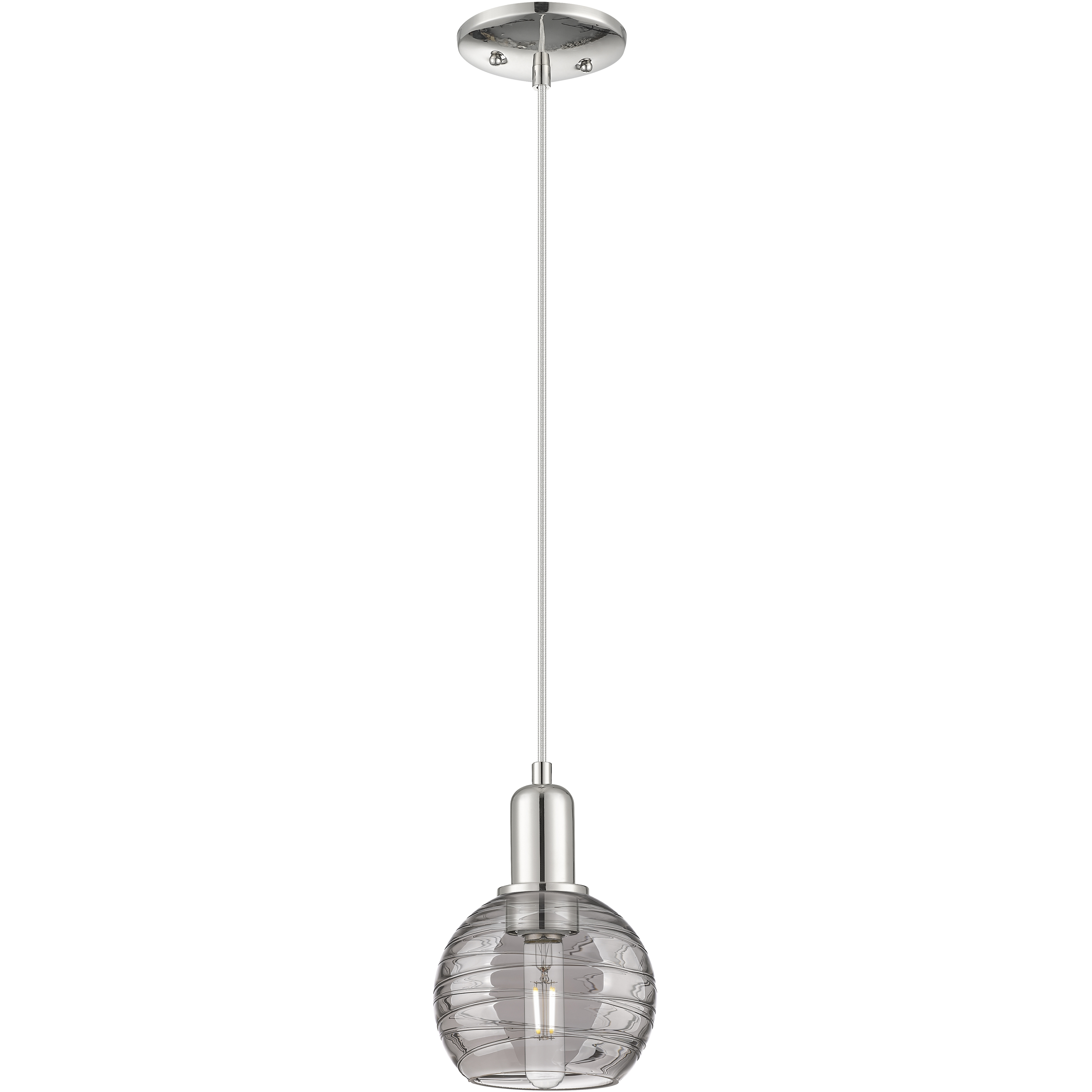 Athens Deco Swirl 1 Light 5.88 inch Polished Nickel Mini Pendant Ceiling Light