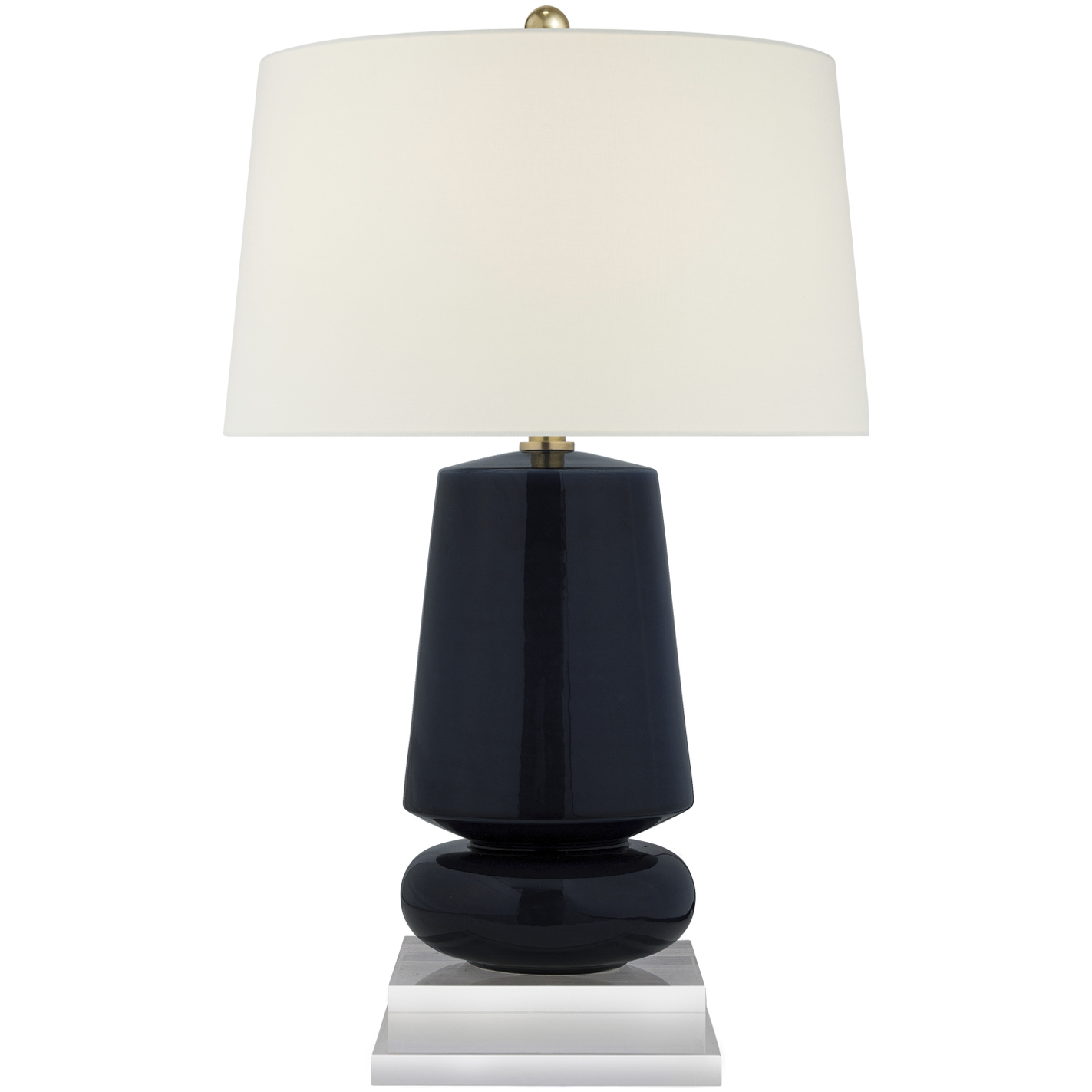 Chapman & Myers Parisienne 28.75 inch 150 watt Denim Porcelain Table Lamp Portable Light in Linen, Small