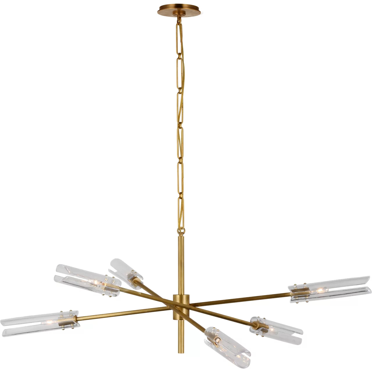 AERIN Casoria LED 45.75 inch Hand-Rubbed Antique Brass Radial Chandelier Ceiling Light, XL
