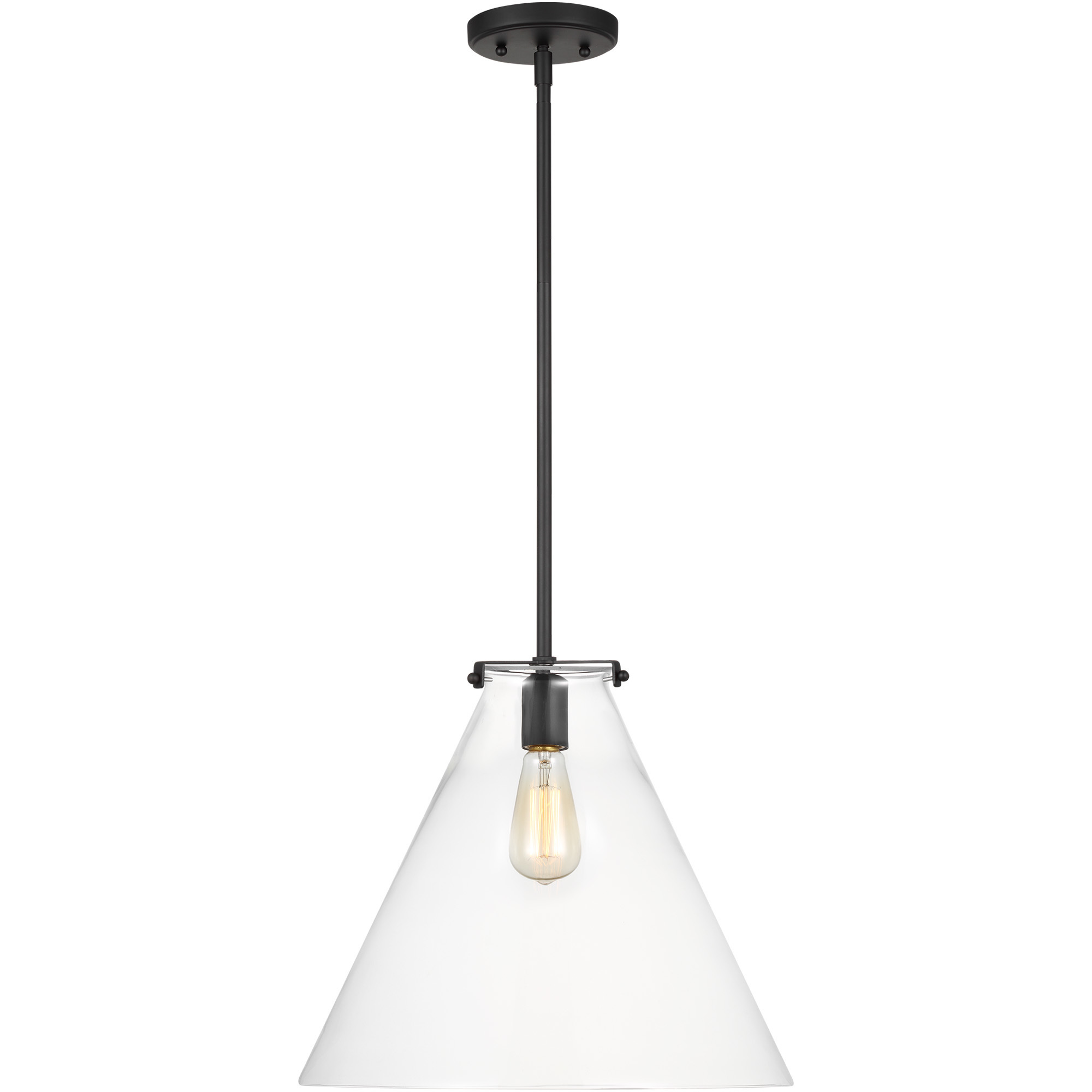 TOB by Thomas O'Brien Kate LED 16 inch Midnight Black Pendant Ceiling Light