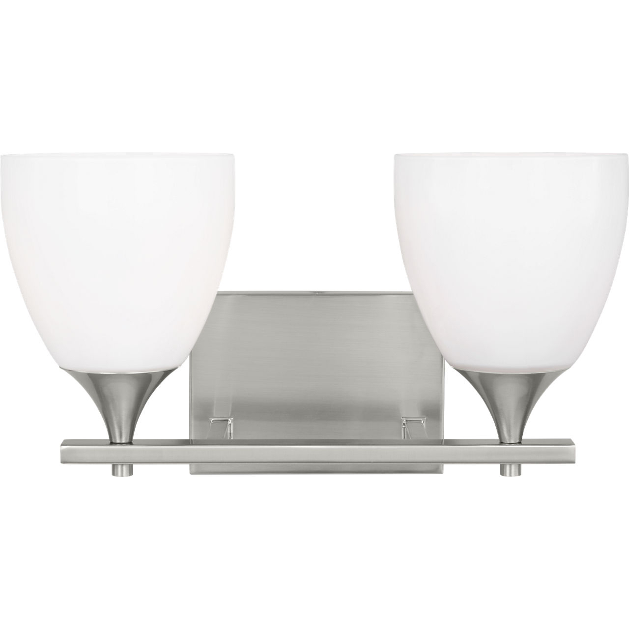 Drew & Jonathan Toffino 2 Light 16 inch Brushed Steel Wall Bath Fixture Wall Light in Milk Glass