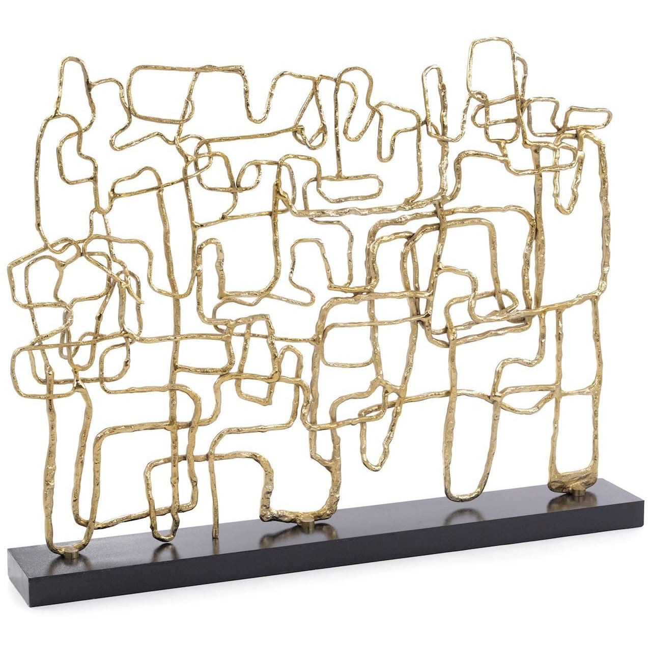 Picasso Gold and Black Fireplace Sculpture