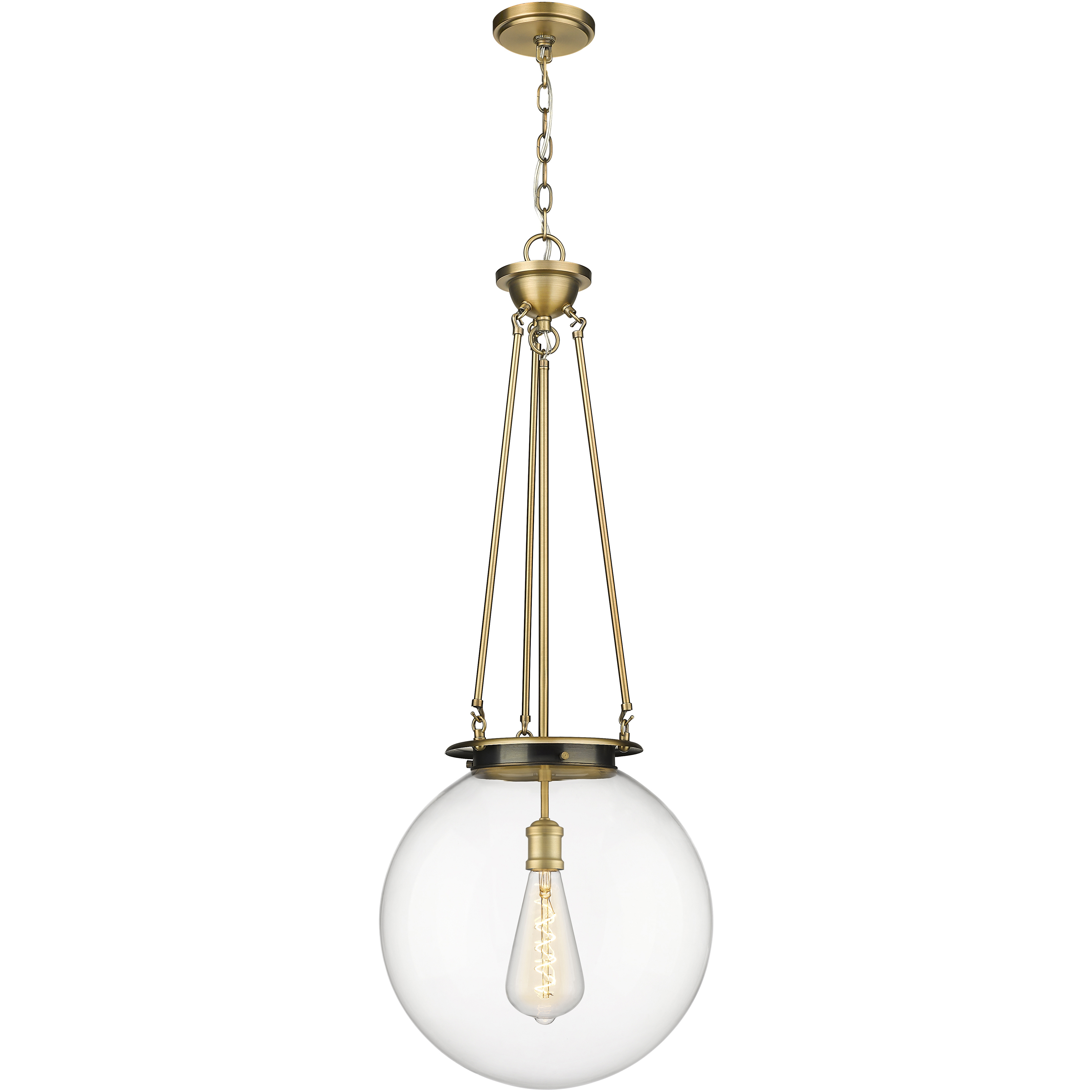 Beacon 1 Light 15.75 inch Brushed Brass Pendant Ceiling Light