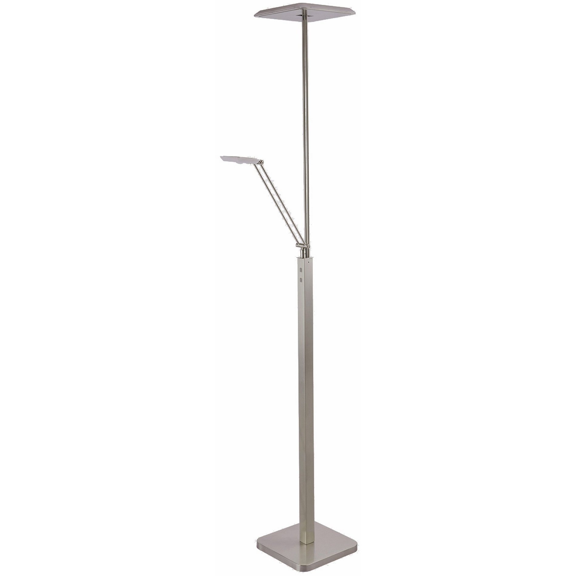 Ibiza 72 inch 18 watt Satin Nickel Torchiere with Reading Light Portable Light
