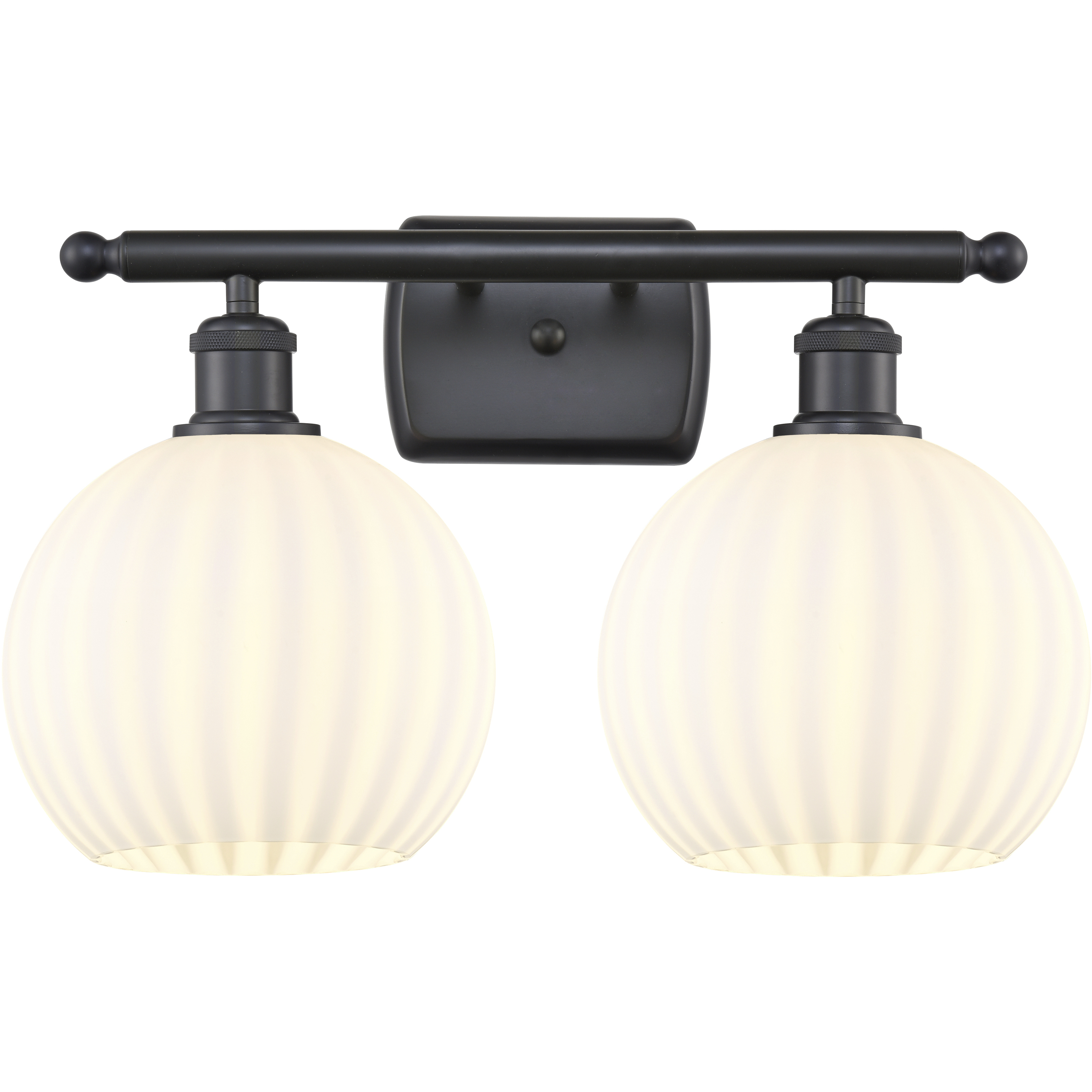 Ballston White Venetian 2 Light 18 inch Matte Black Bath Vanity Light Wall Light