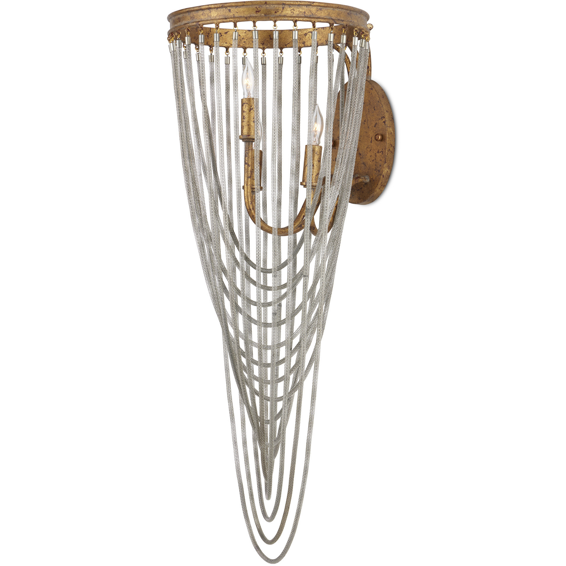 Lucien 3 Light 10.25 inch French Gold Leaf Wall Sconce Wall Light