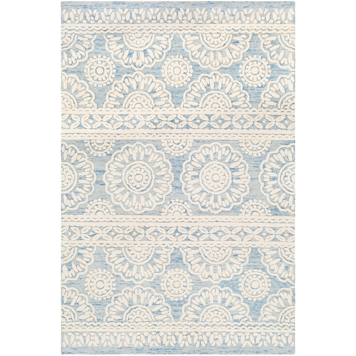 Scott 90 X 60 inch Denim/Ivory Rugs