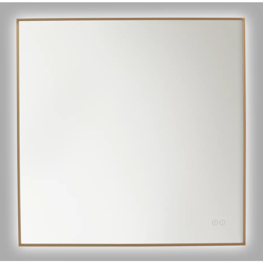 Cadre 30 X 30 inch Satin Brass Backlit Wall Mirror