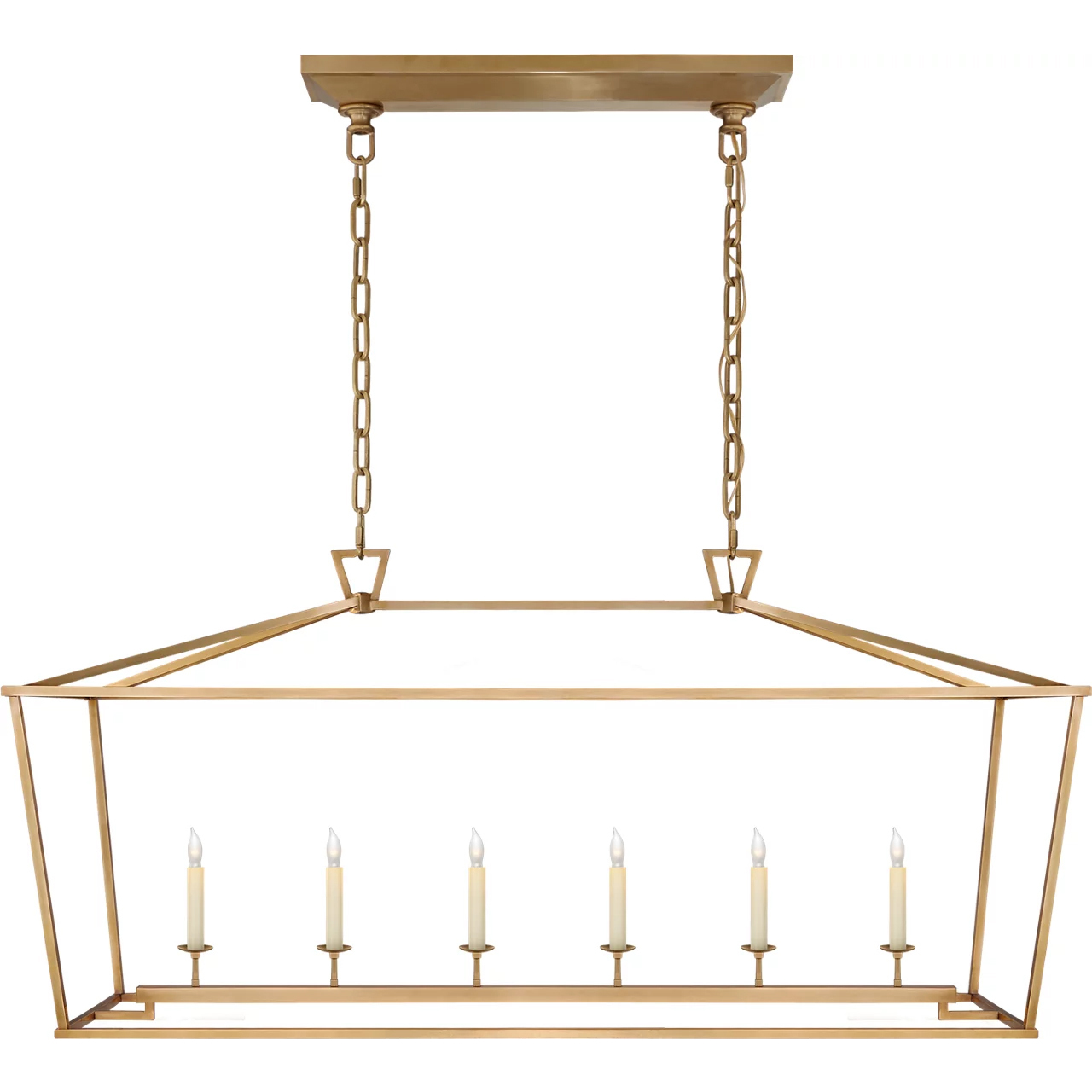 Chapman & Myers Darlana 6 Light 54 inch Antique-Burnished Brass Linear Lantern Pendant Ceiling Light, Large