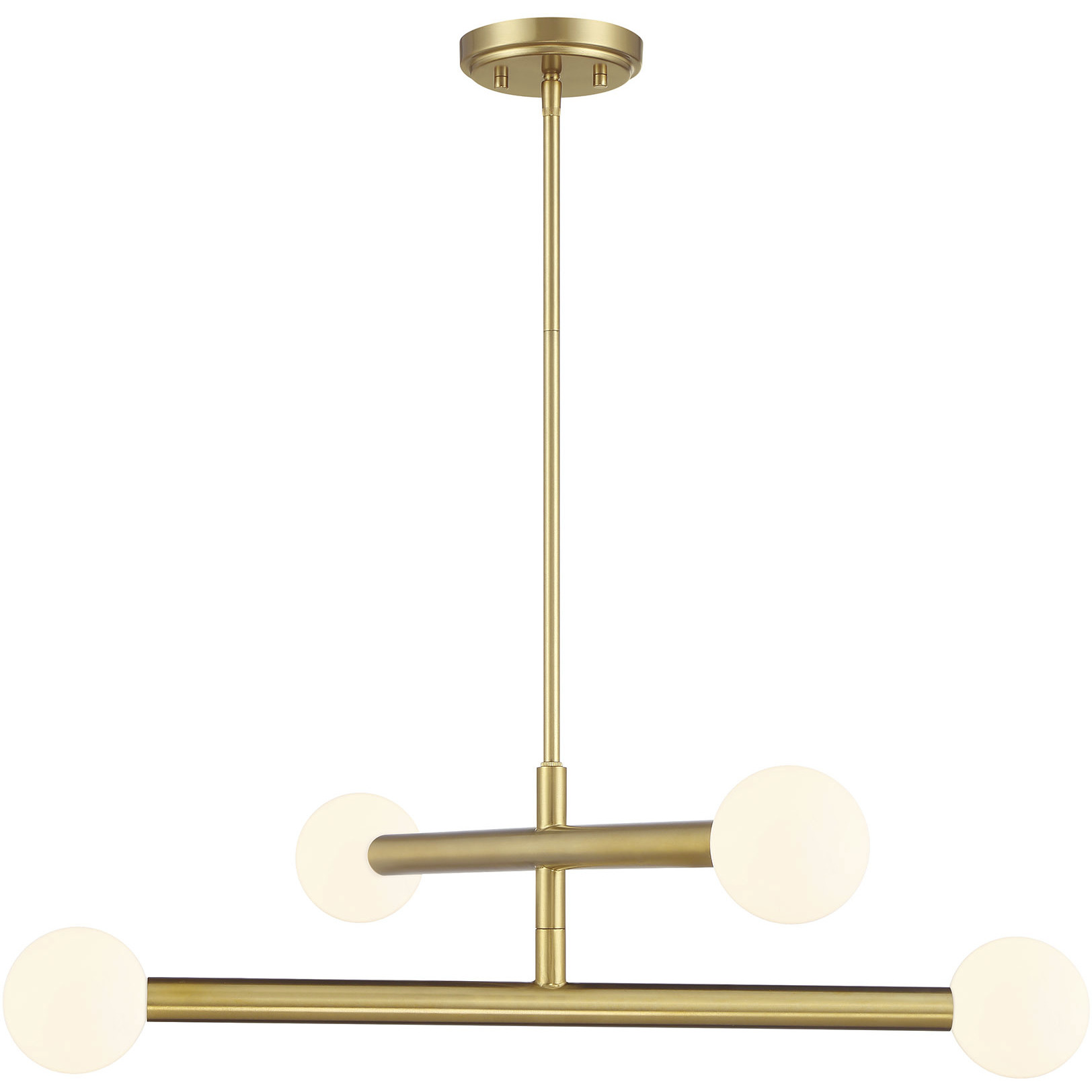 Contemporary LED 30 inch Natural Brass Chandelier Ceiling Light