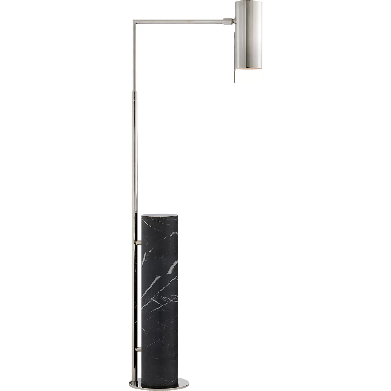 Kelly Wearstler Alma 41.5 inch 4.5 watt Polished Nickel and Black Marble Floor Lamp Portable Light