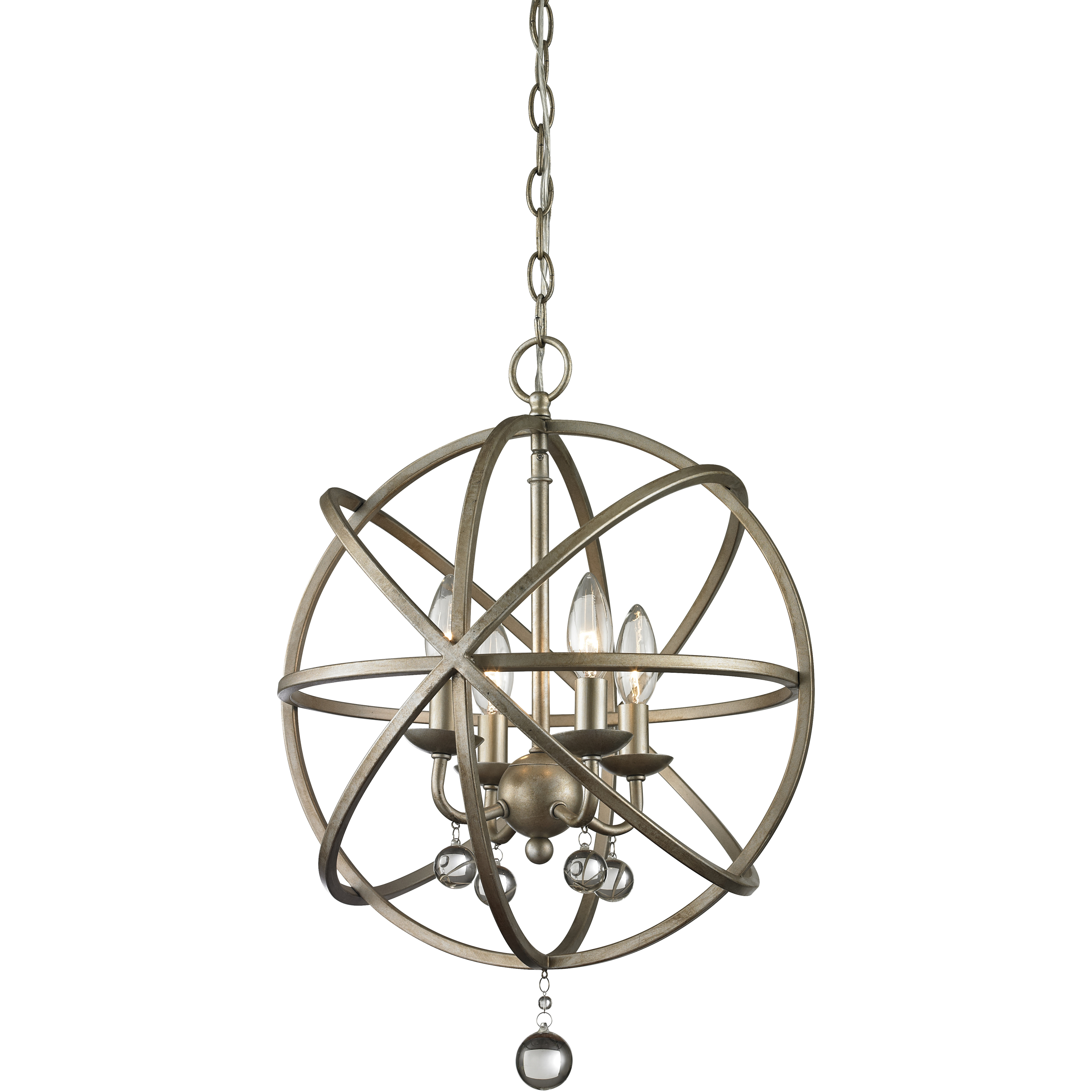 Acadia 4 Light 16 inch Antique Silver Chandelier Ceiling Light