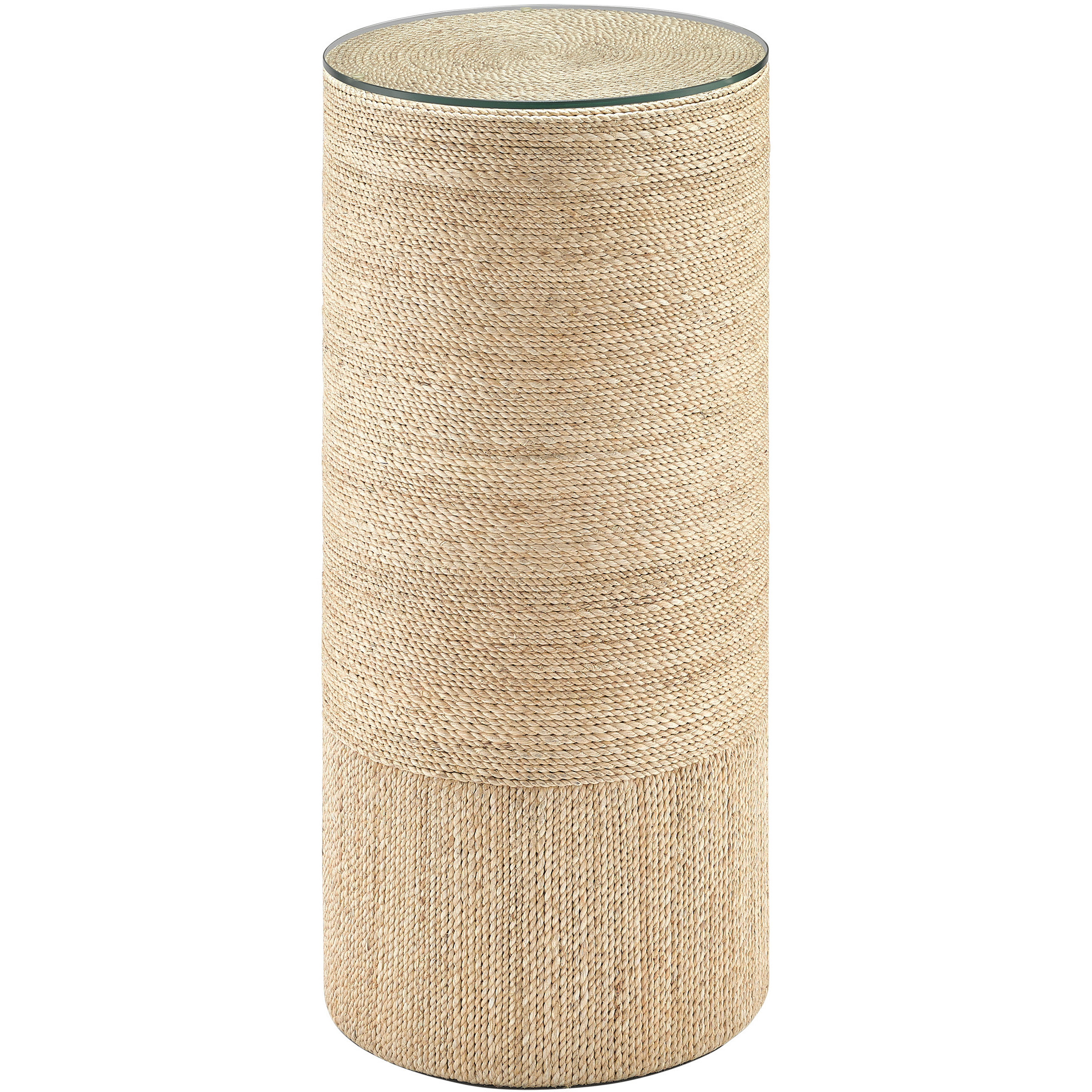 Macati 12 inch Natural and Clear Accent Table/Pedestal